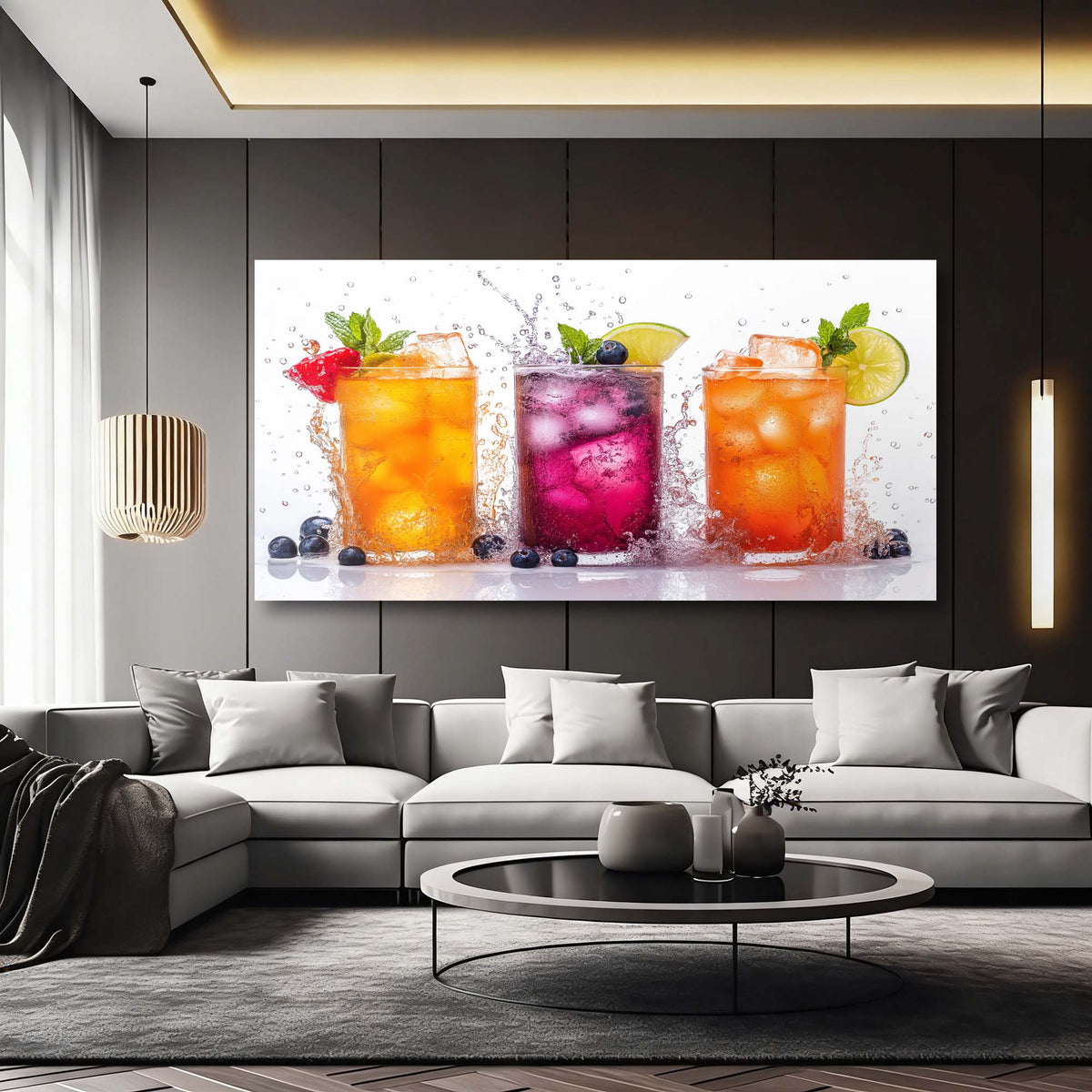 Orange Tropical Floral Wall Art Modern Canvas Painting Prints Artwork Office Hallway Bedroom Living Room Decor