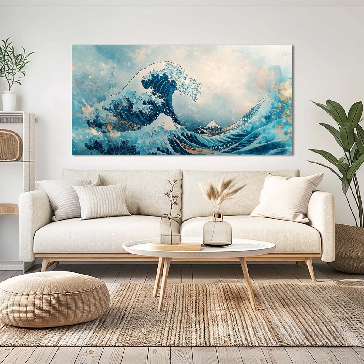 White Oriental Nature Wall Art Modern Canvas Painting Prints Artwork Office Hallway Bedroom Living Room Decor