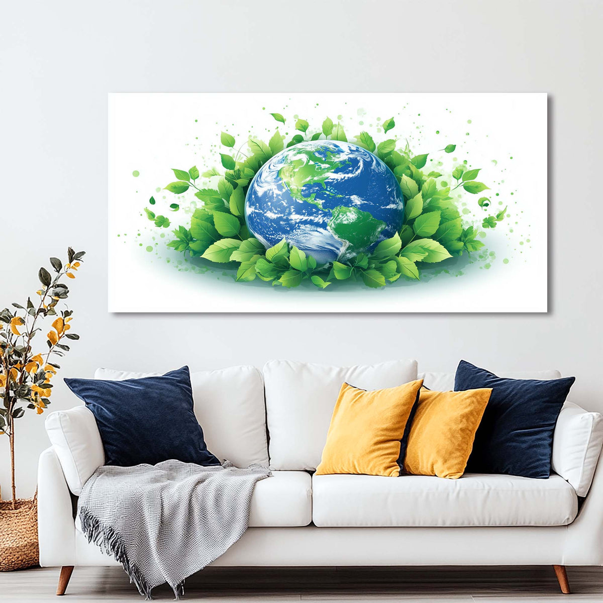 White Floral Nature Wall Art Canvas Painting Prints Artwor Office Bedroom Living Room Decor