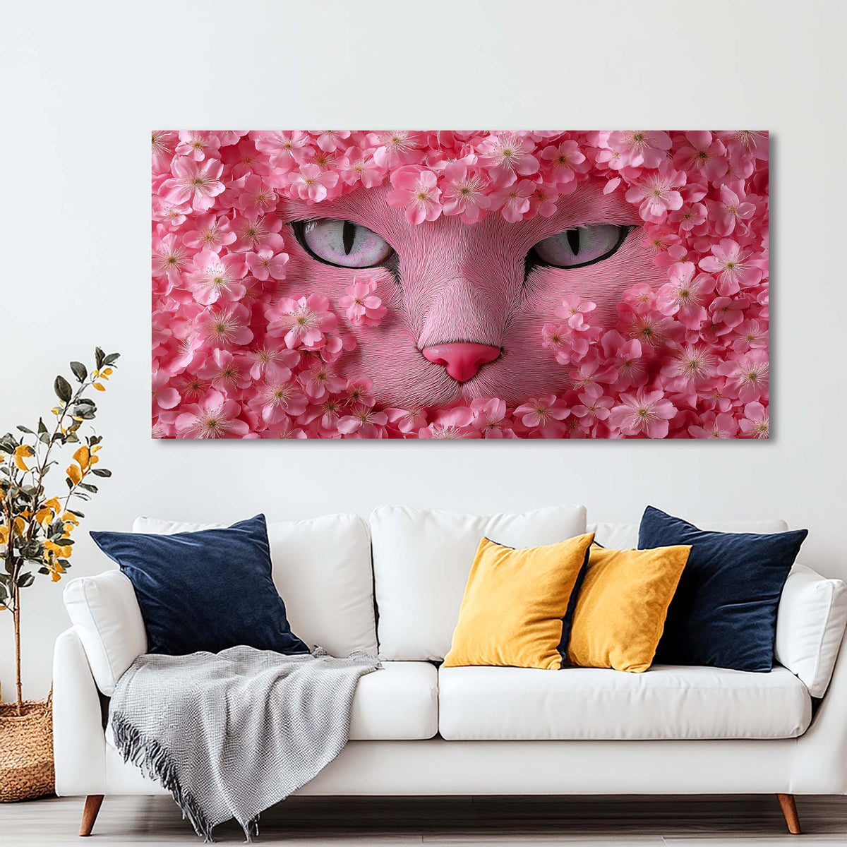 White Floral Wall Art Paintings Print Canvas Painting Prints Modern Artwork Office Living Room Over the Couch Bedroom Decor