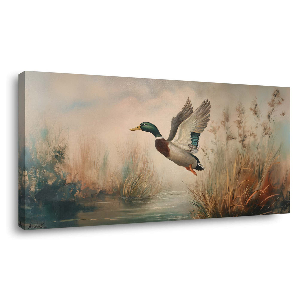 Green Wildlife Birds Canvas Wall Art for Living Room Prints Artwork Bedroom Office Decor