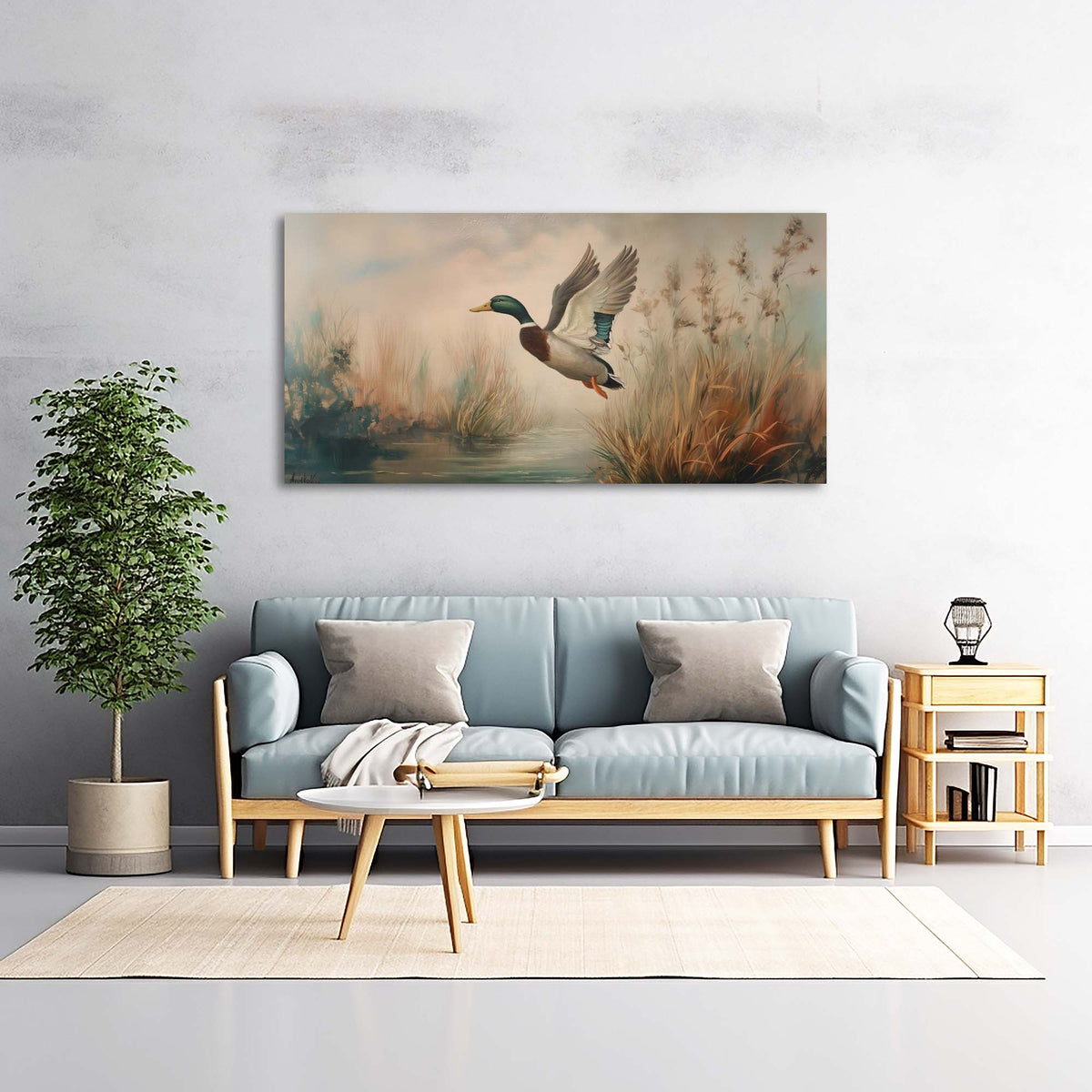Green Wildlife Birds Canvas Wall Art for Living Room Prints Artwork Bedroom Office Decor