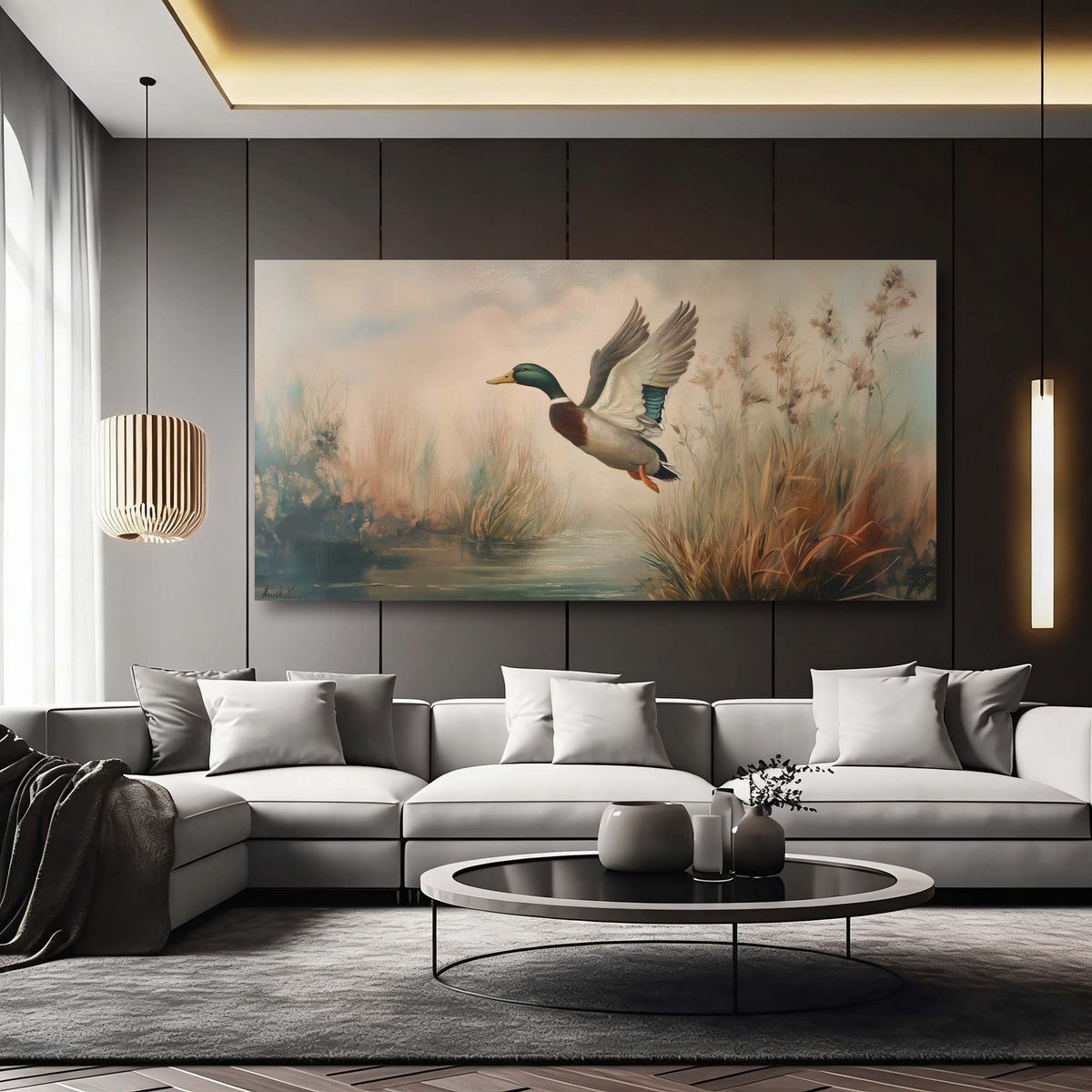 Green Wildlife Birds Canvas Wall Art for Living Room Prints Artwork Bedroom Office Decor