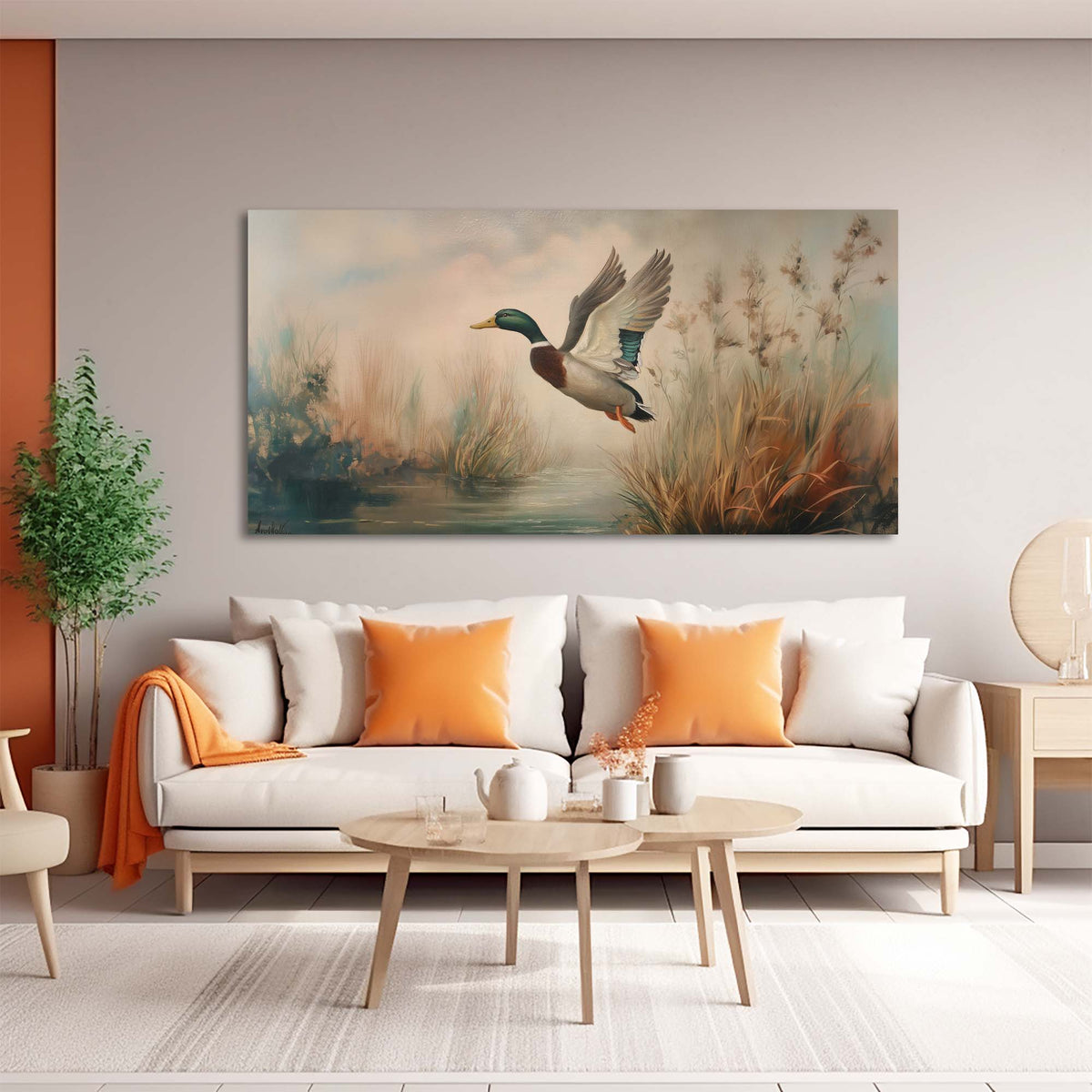 Green Wildlife Birds Canvas Wall Art for Living Room Prints Artwork Bedroom Office Decor