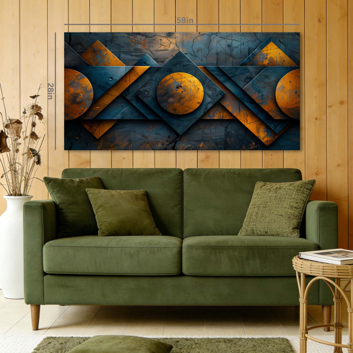 Orange Urban Abstract Wall Art for Living Room Canvas Painting Prints Artwork Family Bedroom Office Decor