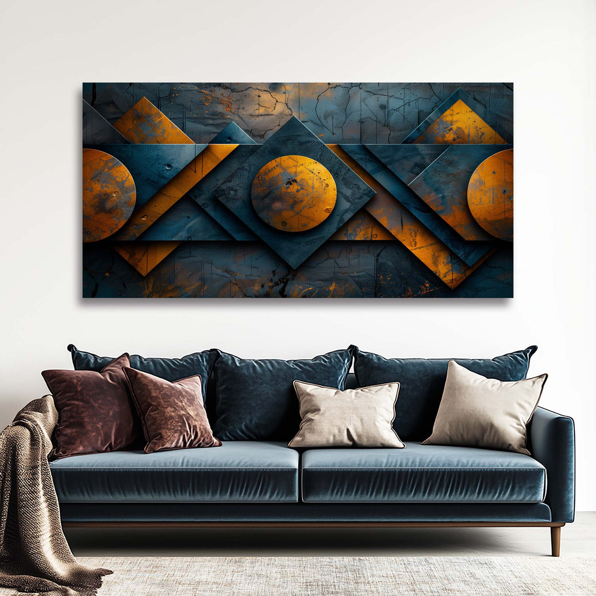 Orange Urban Abstract Wall Art for Living Room Canvas Painting Prints Artwork Family Bedroom Office Decor