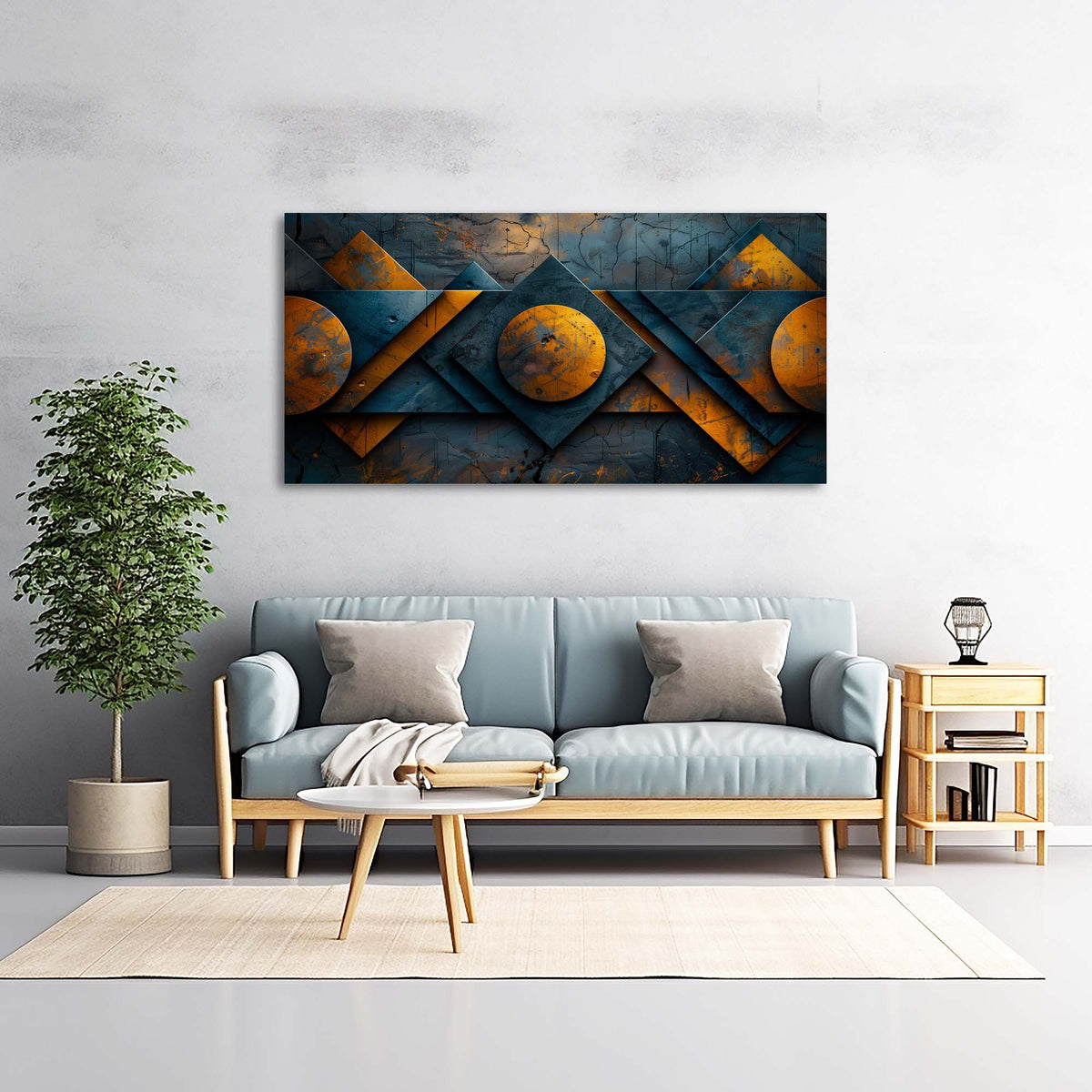 Orange Urban Abstract Wall Art for Living Room Canvas Painting Prints Artwork Family Bedroom Office Decor
