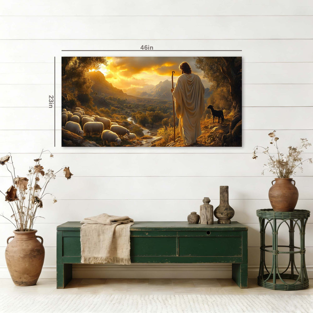 Khaki Fantasy Religious Wall Art Modern Canvas Painting Prints Artwork Office Hallway Bedroom Living Room Decor