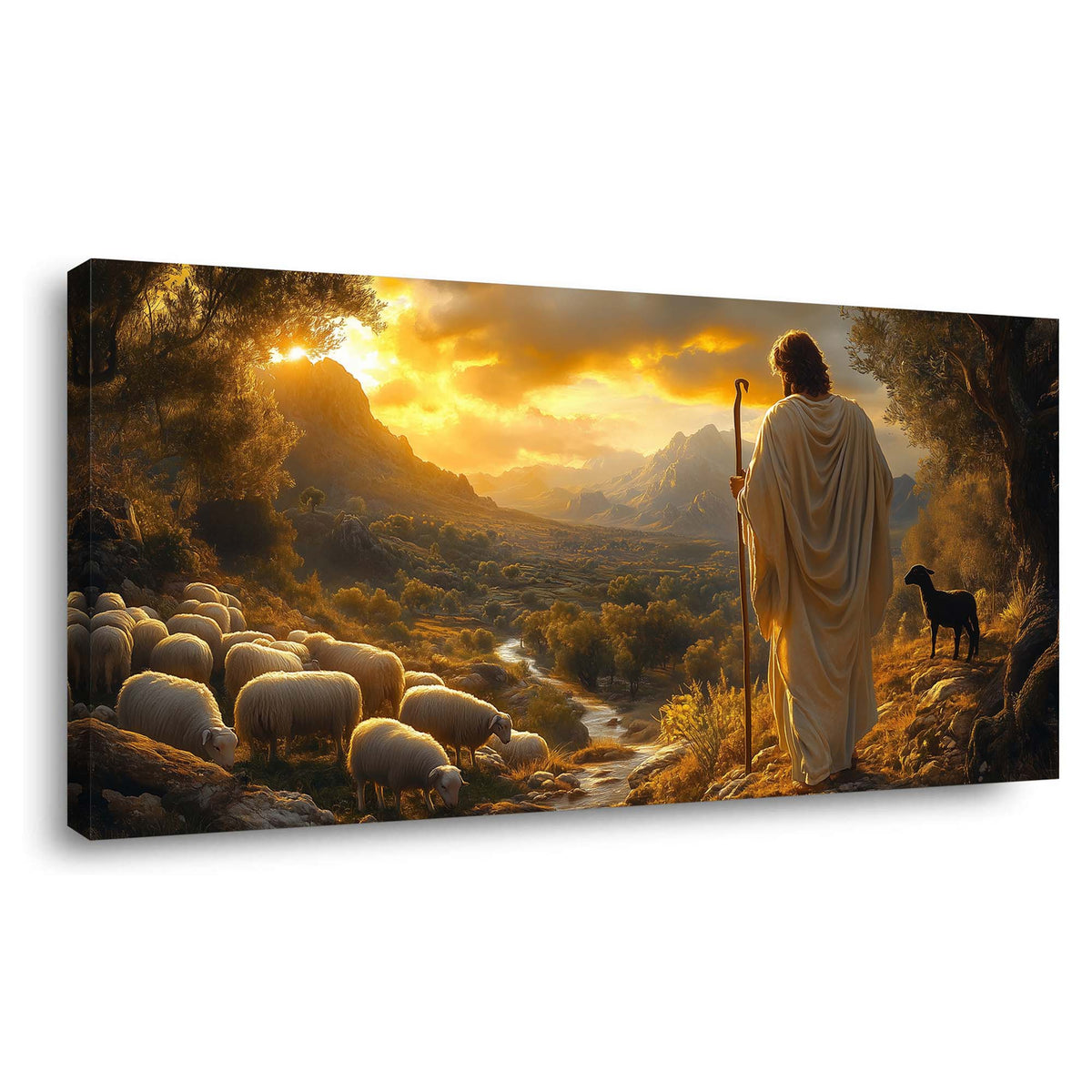 Khaki Fantasy Religious Wall Art Modern Canvas Painting Prints Artwork Office Hallway Bedroom Living Room Decor