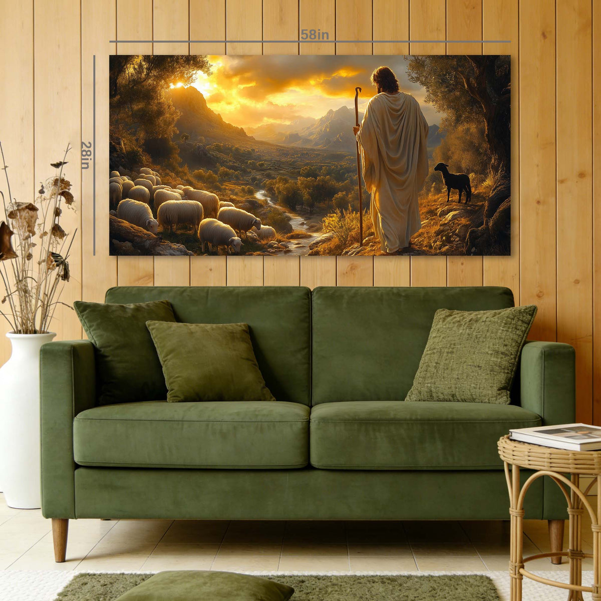 Khaki Fantasy Religious Wall Art Modern Canvas Painting Prints Artwork Office Hallway Bedroom Living Room Decor