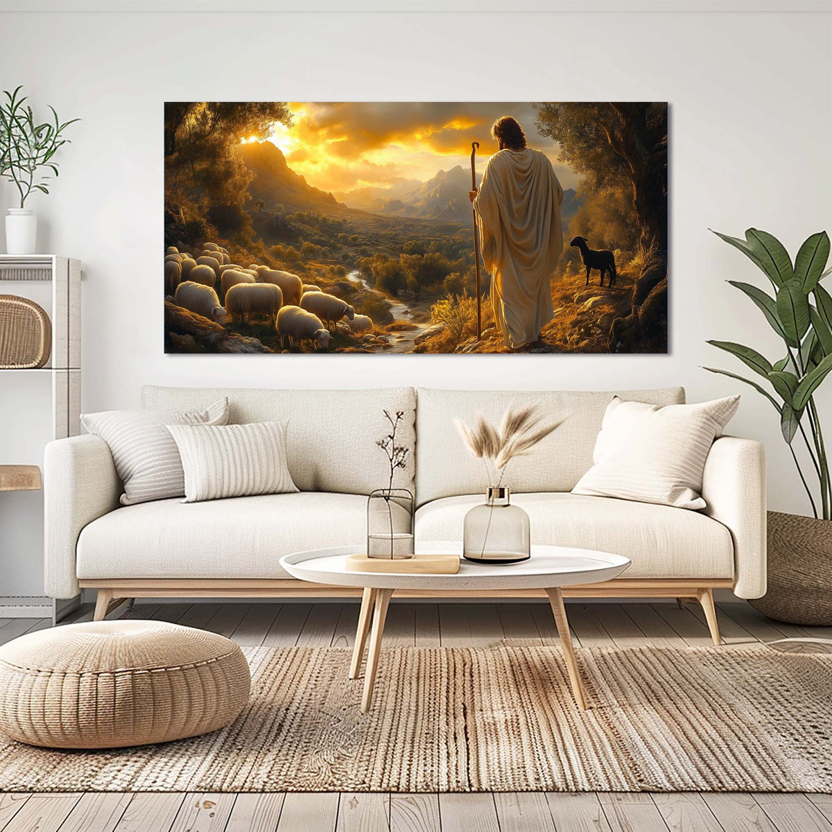 Khaki Fantasy Religious Wall Art Modern Canvas Painting Prints Artwork Office Hallway Bedroom Living Room Decor