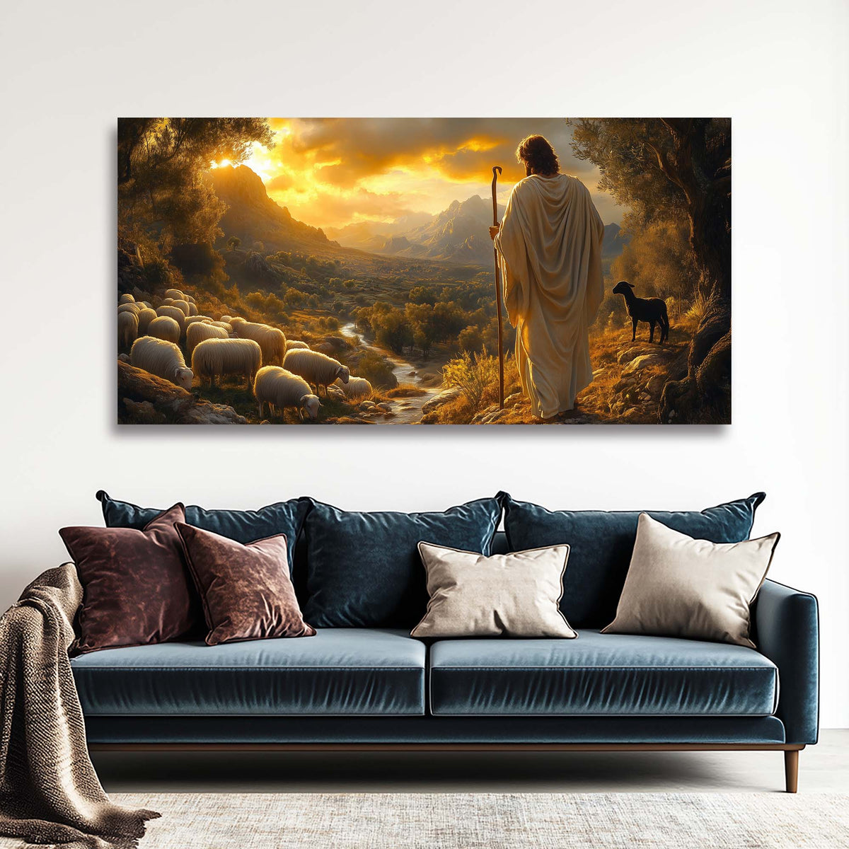 Khaki Fantasy Religious Wall Art Modern Canvas Painting Prints Artwork Office Hallway Bedroom Living Room Decor