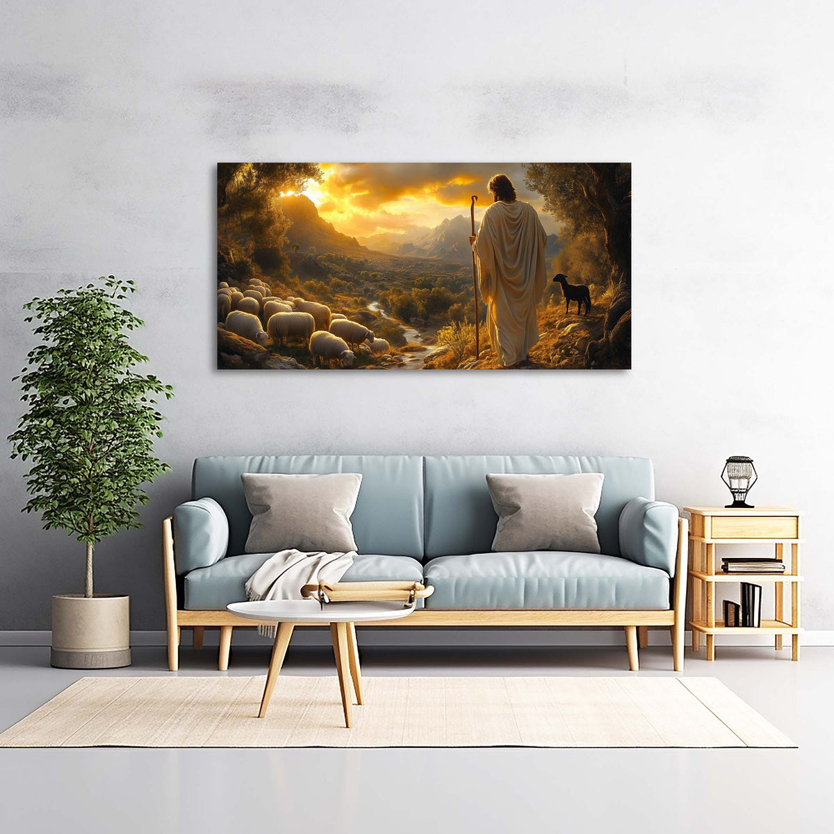 Khaki Fantasy Religious Wall Art Modern Canvas Painting Prints Artwork Office Hallway Bedroom Living Room Decor