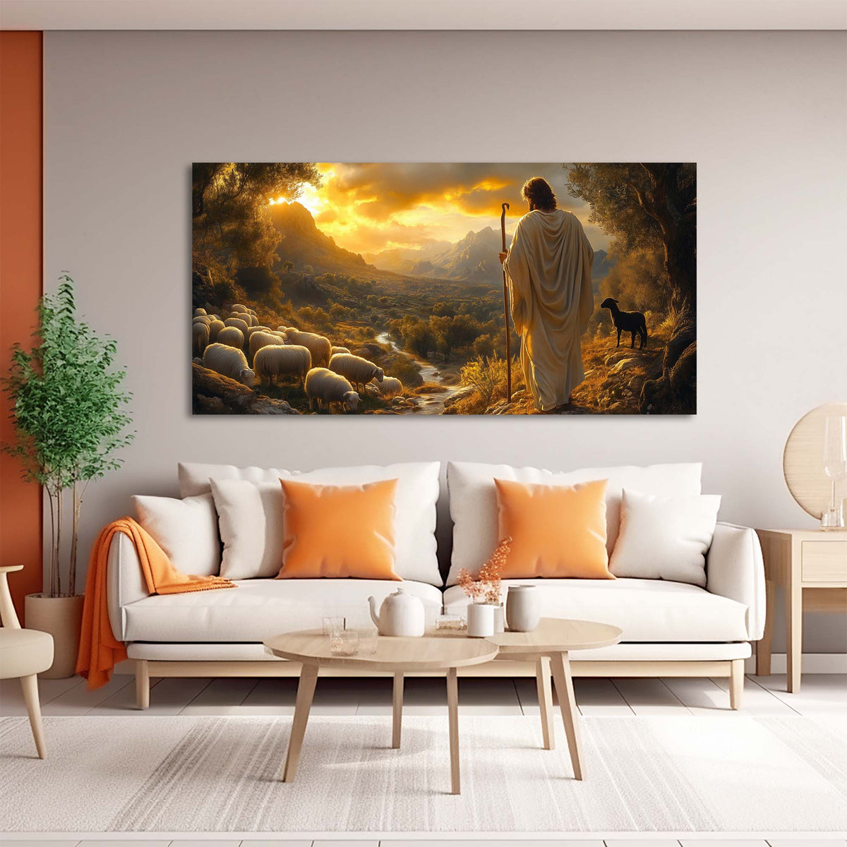 Khaki Fantasy Religious Wall Art Modern Canvas Painting Prints Artwork Office Hallway Bedroom Living Room Decor