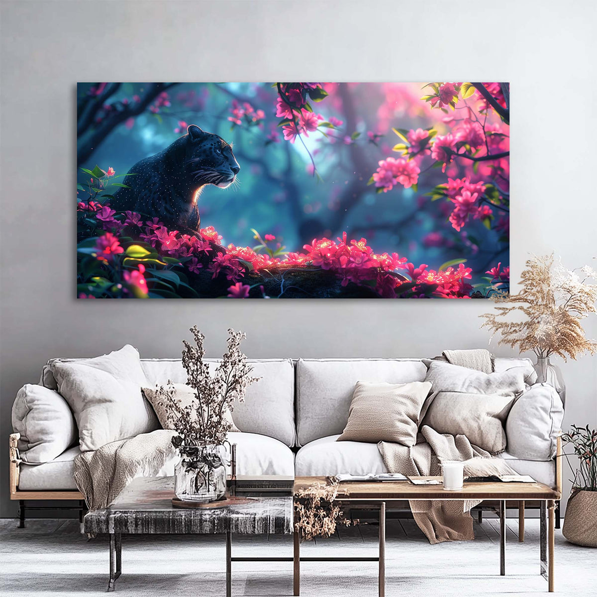 Red Floral Wall Art Paintings Print Canvas Painting Prints Modern Artwork Office Living Room Over the Couch Bedroom Decor
