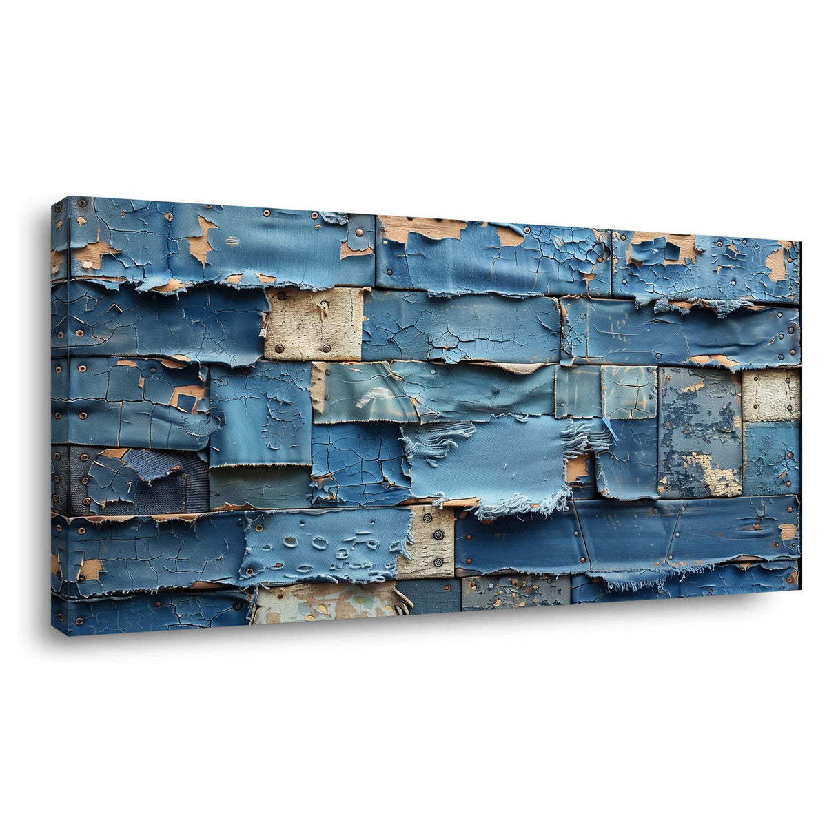 Navy Blue Rustic Vintage Canvas Wall Art for Living Room Prints Artwork Bedroom Office Decor