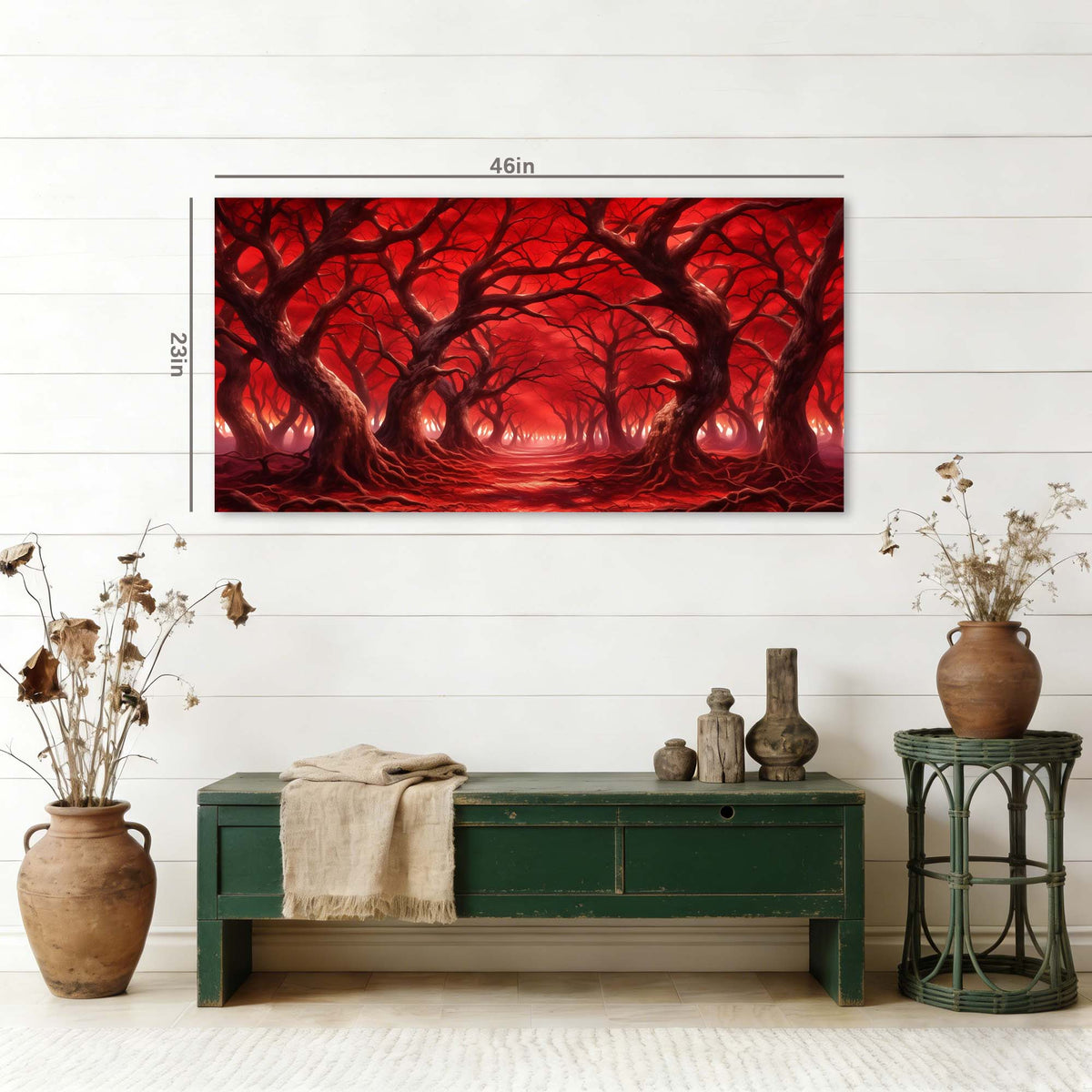 Red Fantasy Horror Wall Art for Living Room Canvas Painting Prints Artwork Family Bedroom Office Decor