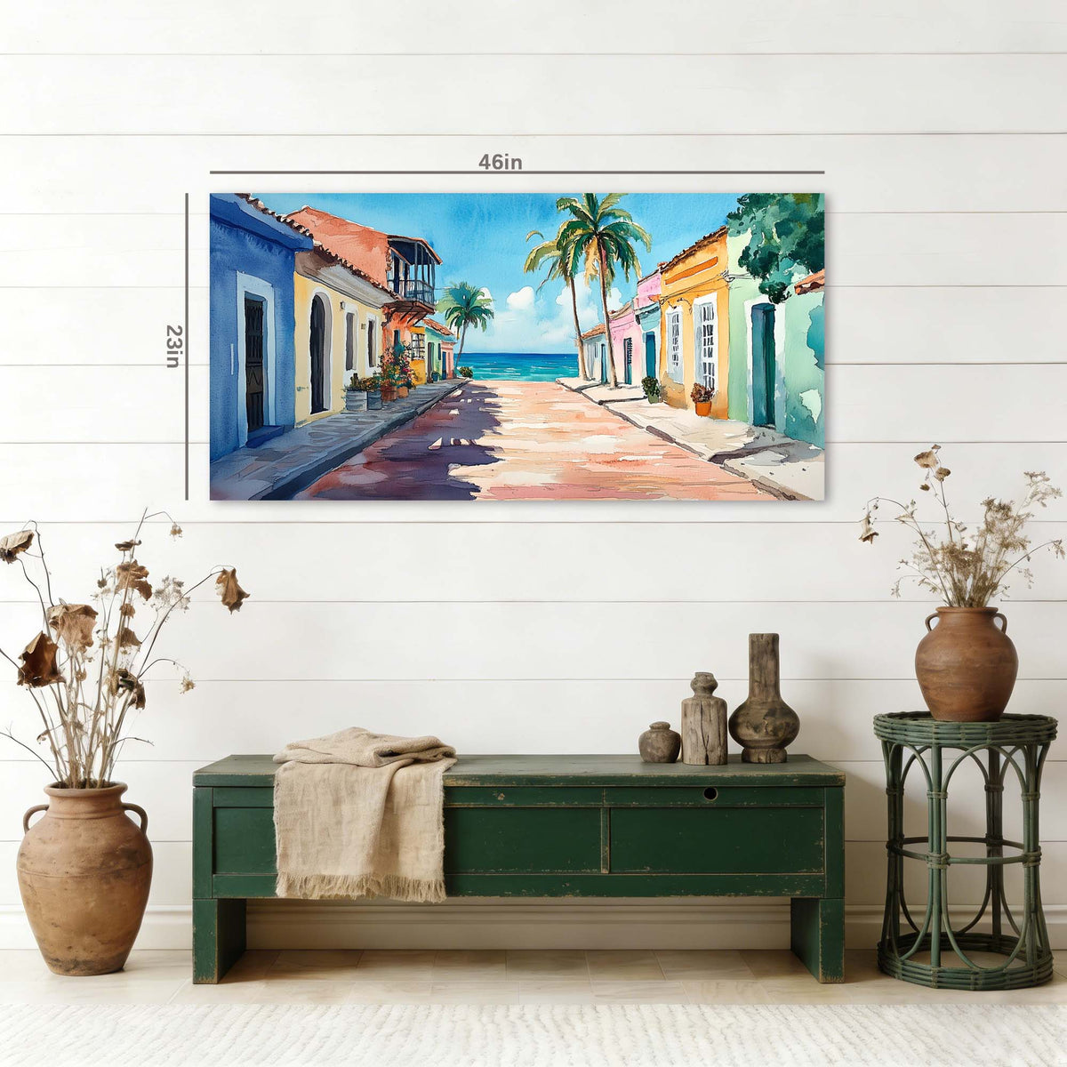 Green Tropical Nature Wall Art for Living Room Canvas Painting Prints Artwork Family Bedroom Office Decor