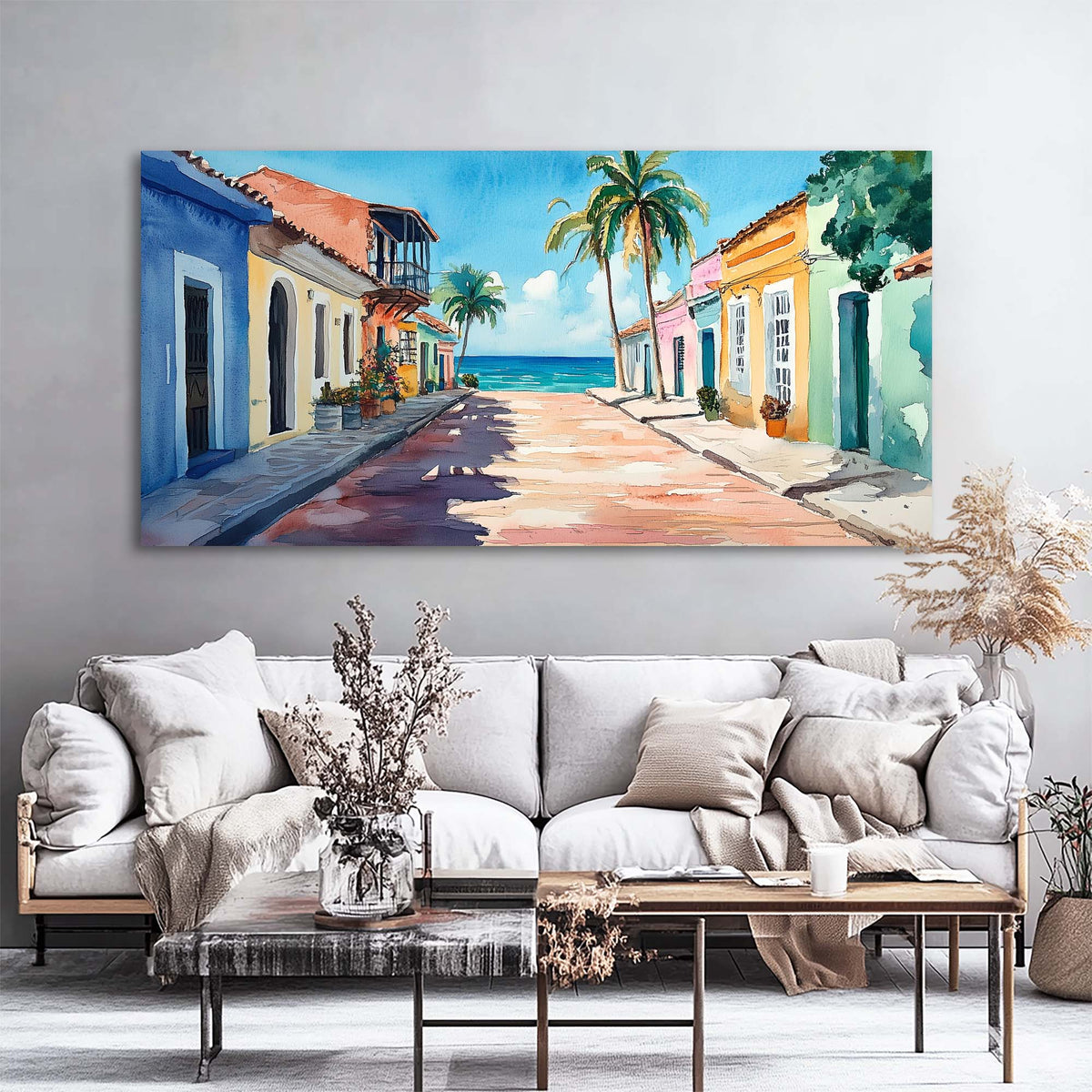 Green Tropical Nature Wall Art for Living Room Canvas Painting Prints Artwork Family Bedroom Office Decor