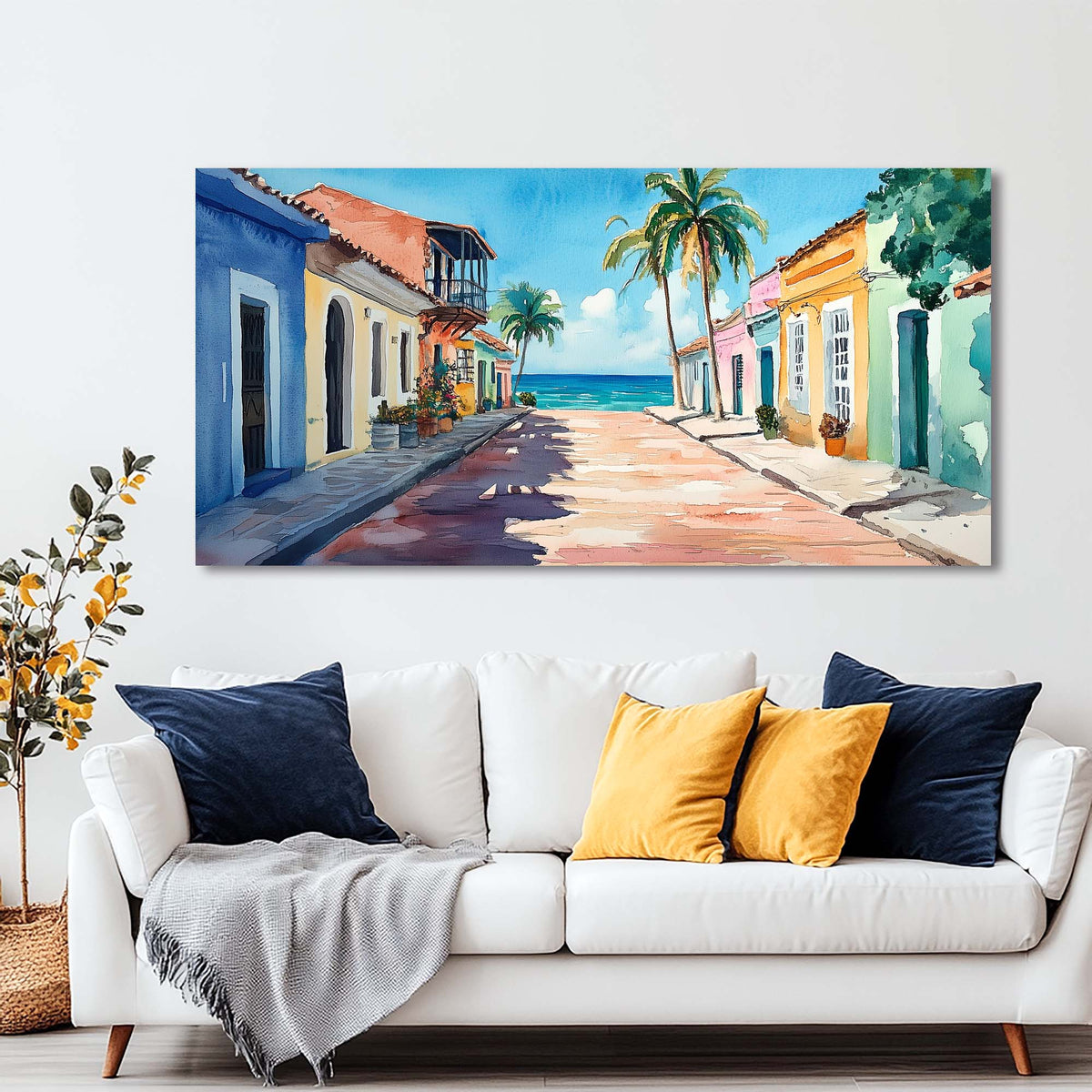 Green Tropical Nature Wall Art for Living Room Canvas Painting Prints Artwork Family Bedroom Office Decor