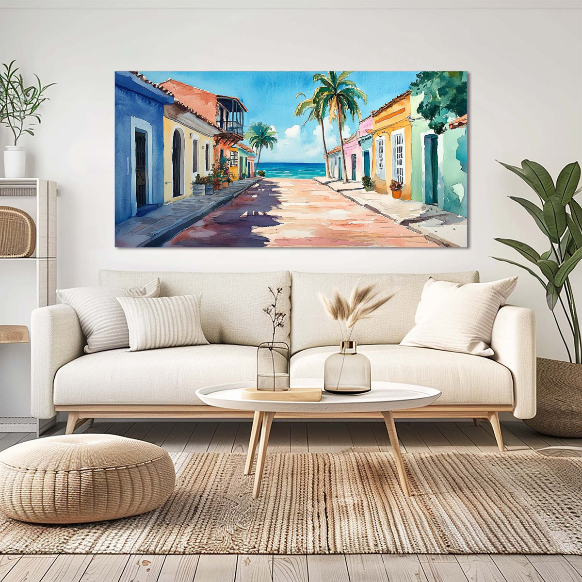 Green Tropical Nature Wall Art for Living Room Canvas Painting Prints Artwork Family Bedroom Office Decor