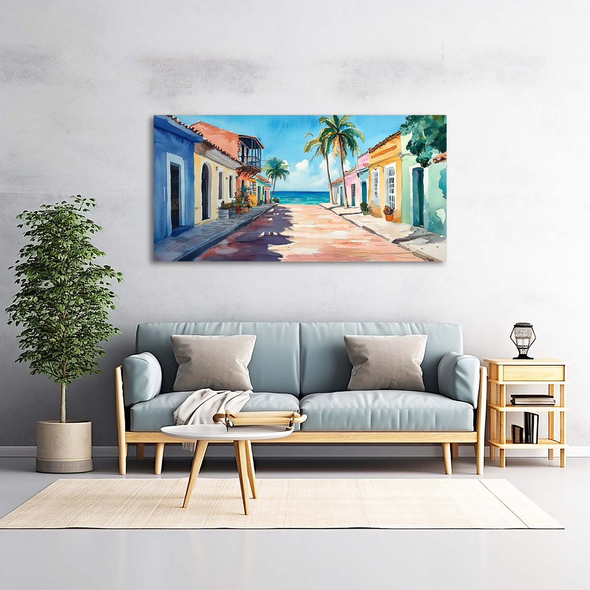 Green Tropical Nature Wall Art for Living Room Canvas Painting Prints Artwork Family Bedroom Office Decor