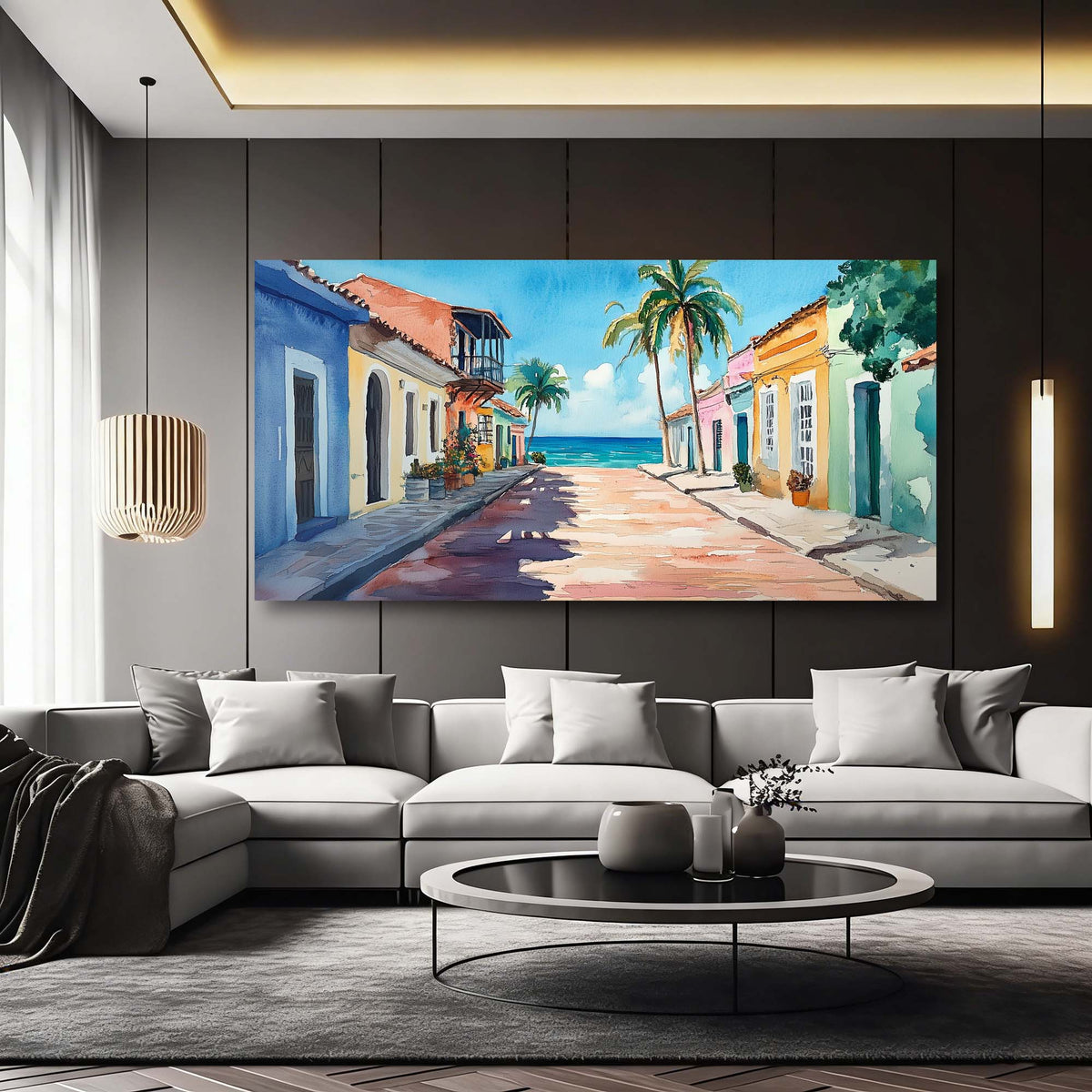 Green Tropical Nature Wall Art for Living Room Canvas Painting Prints Artwork Family Bedroom Office Decor