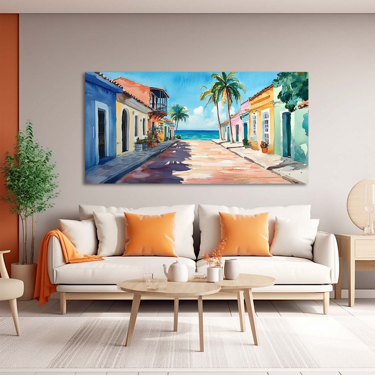 Green Tropical Nature Wall Art for Living Room Canvas Painting Prints Artwork Family Bedroom Office Decor