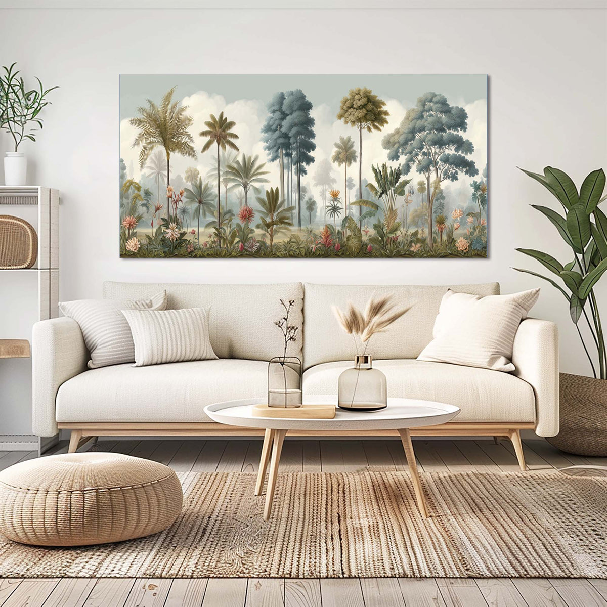 Off-White Nature Wall Art for Living Room Canvas Painting Prints Art Deco Artwork Office Bedroom Decor