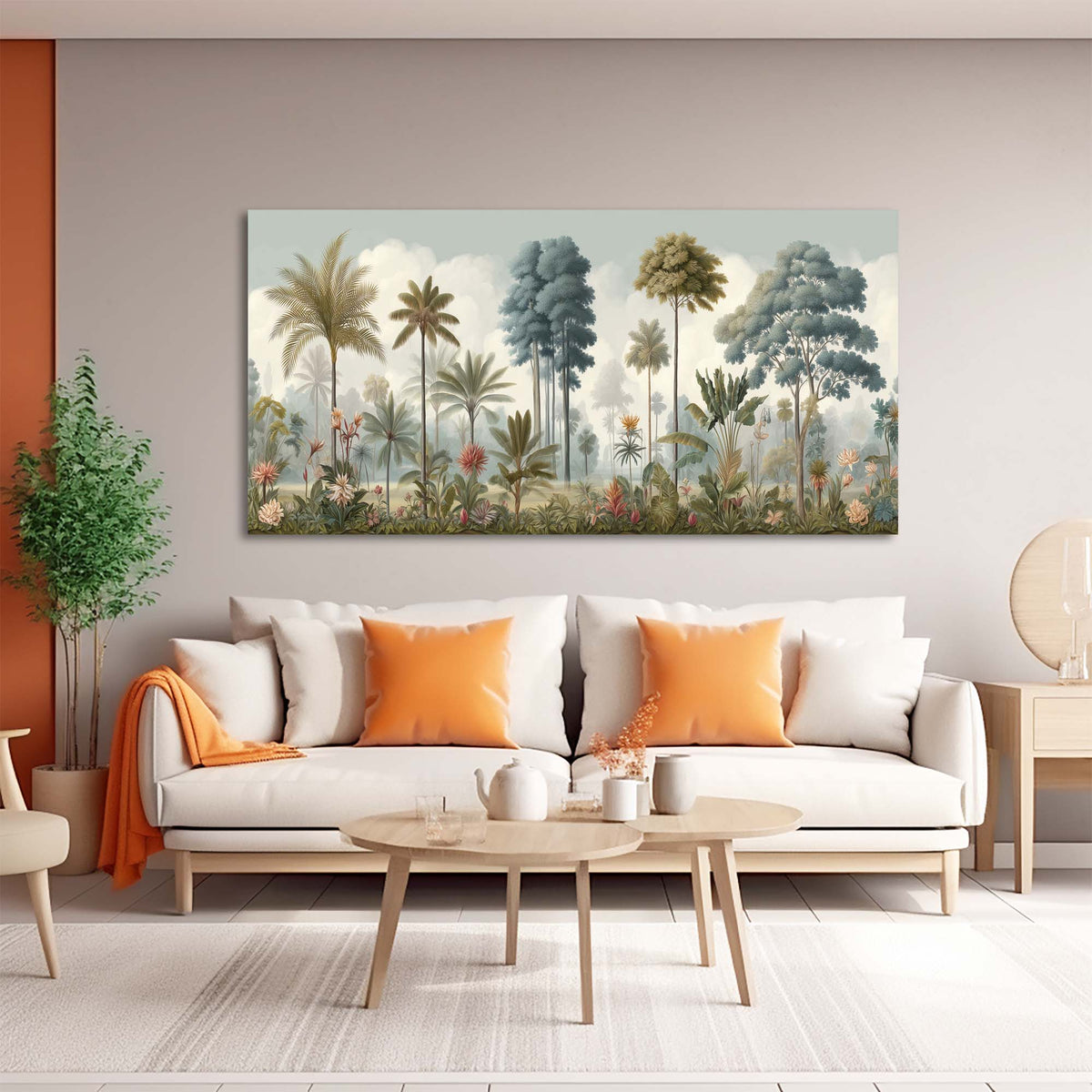 Off-White Nature Wall Art for Living Room Canvas Painting Prints Art Deco Artwork Office Bedroom Decor
