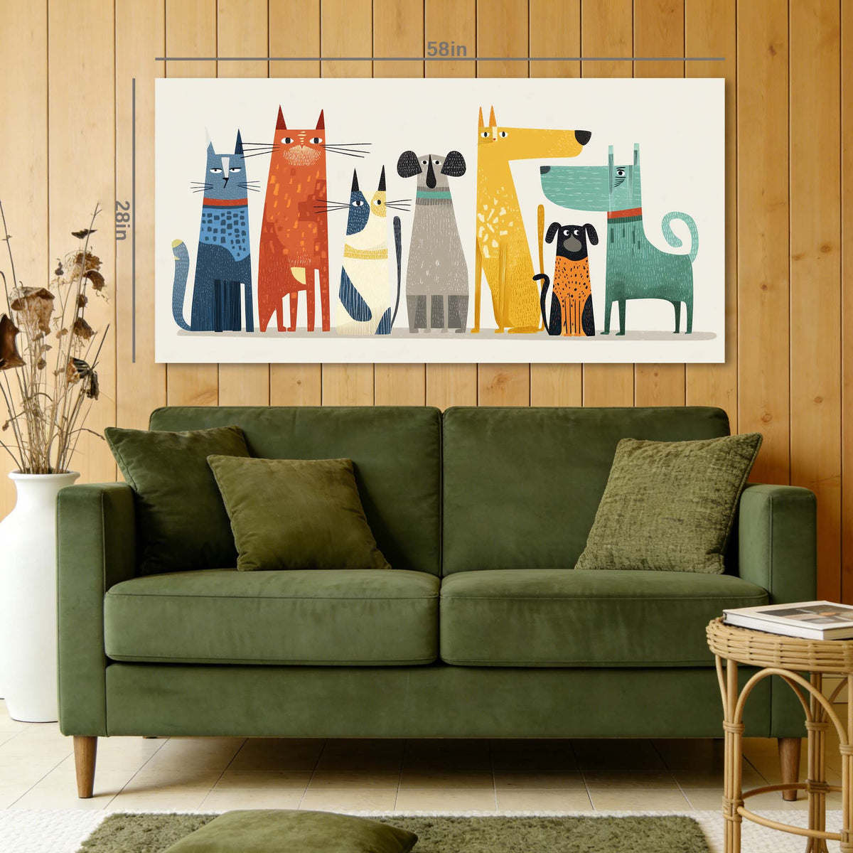 Navy Blue Pretty Animals Wall Art Canvas Painting Prints Artwor Office Bedroom Living Room Decor