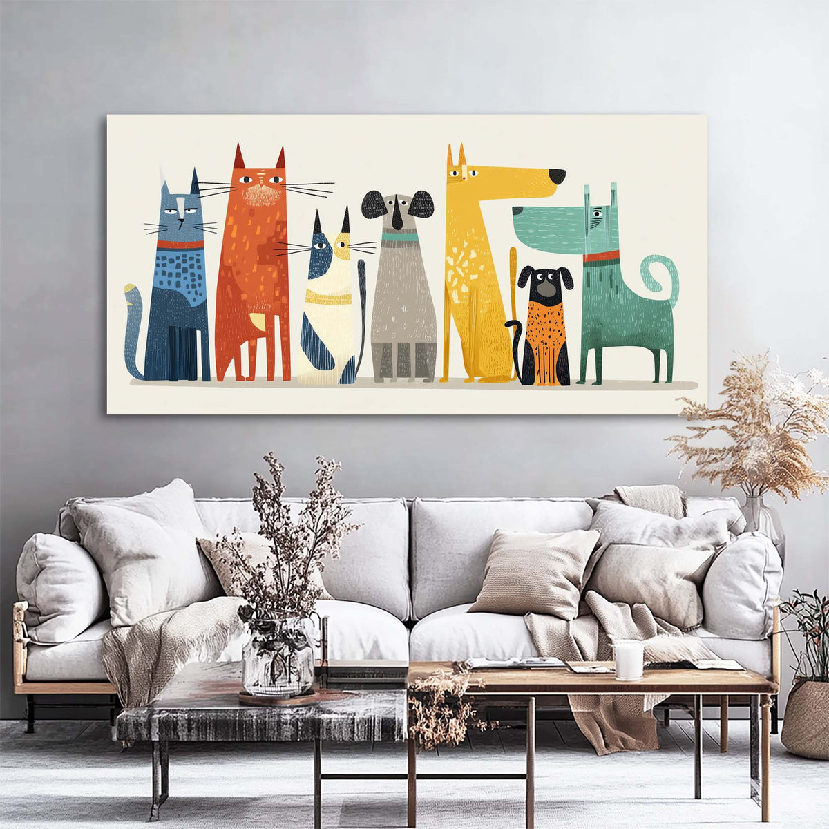 Navy Blue Pretty Animals Wall Art Canvas Painting Prints Artwor Office Bedroom Living Room Decor