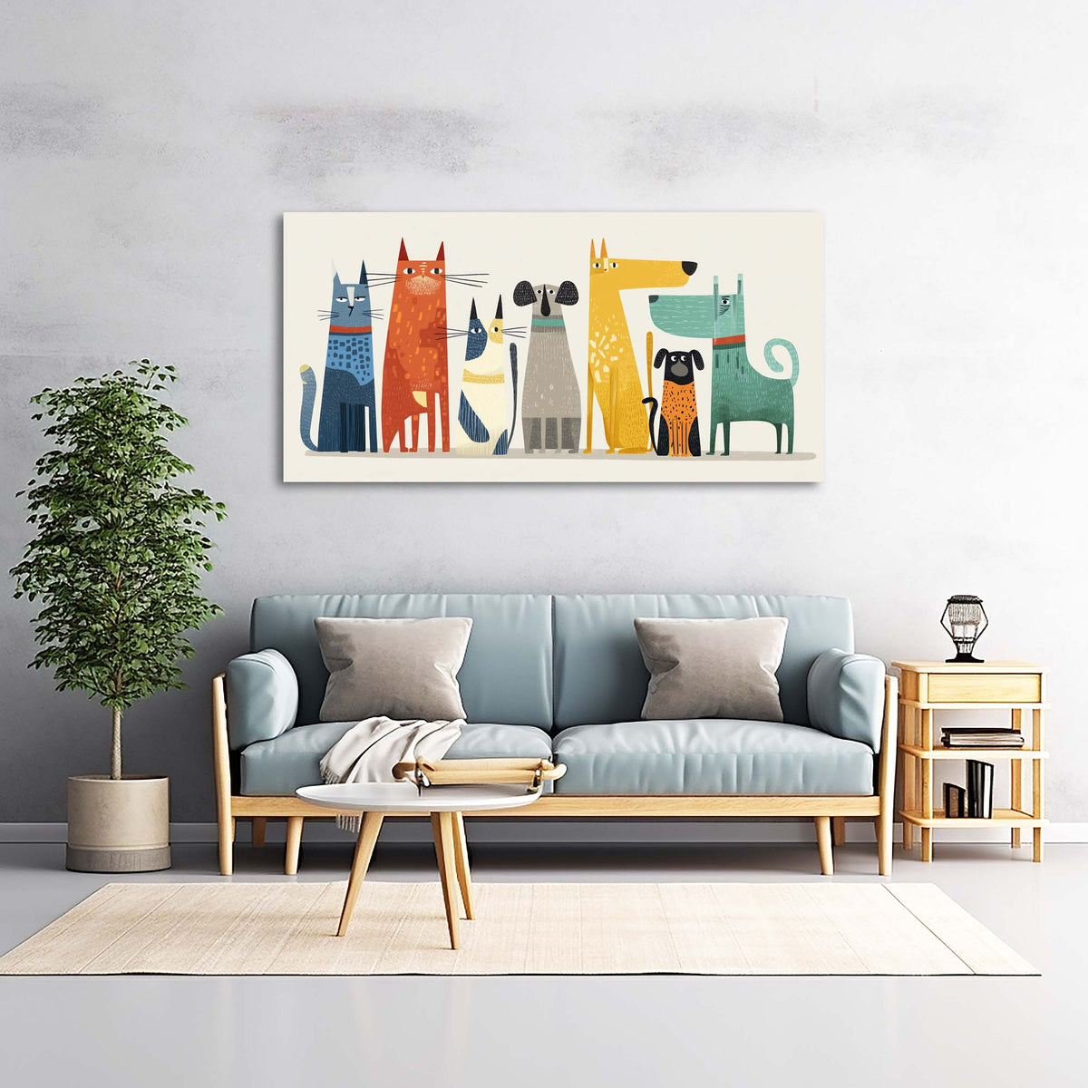 Navy Blue Pretty Animals Wall Art Canvas Painting Prints Artwor Office Bedroom Living Room Decor