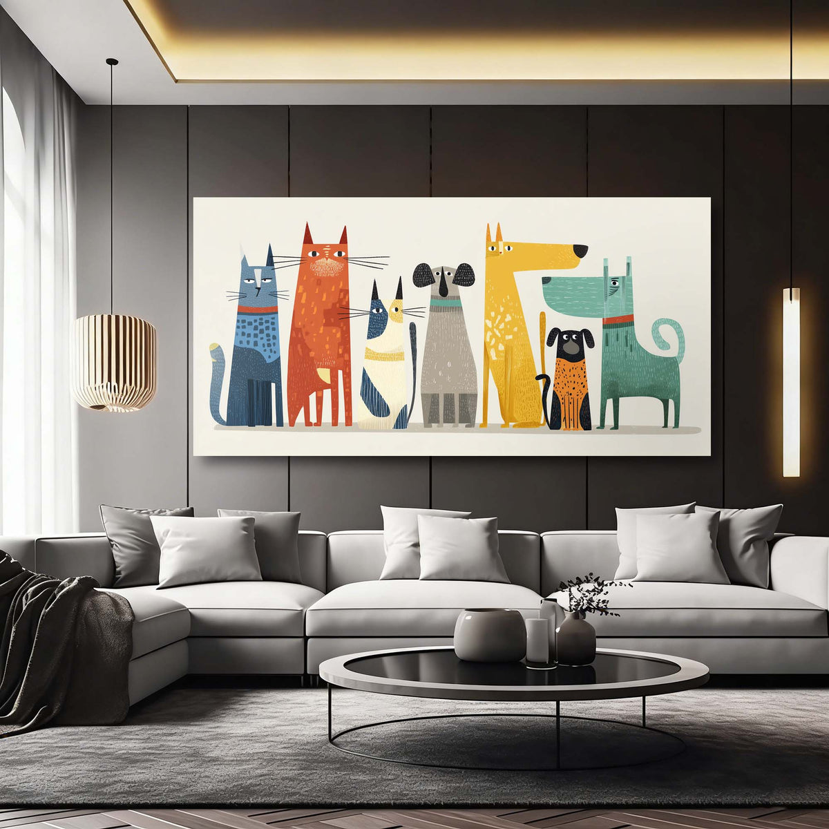 Navy Blue Pretty Animals Wall Art Canvas Painting Prints Artwor Office Bedroom Living Room Decor