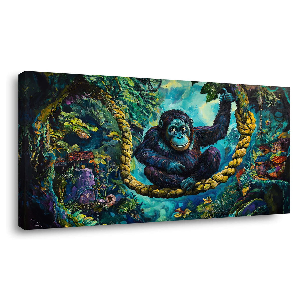 Green Fairytale Wall Art for Living Room Canvas Painting Prints Art Deco Artwork Office Bedroom Decor