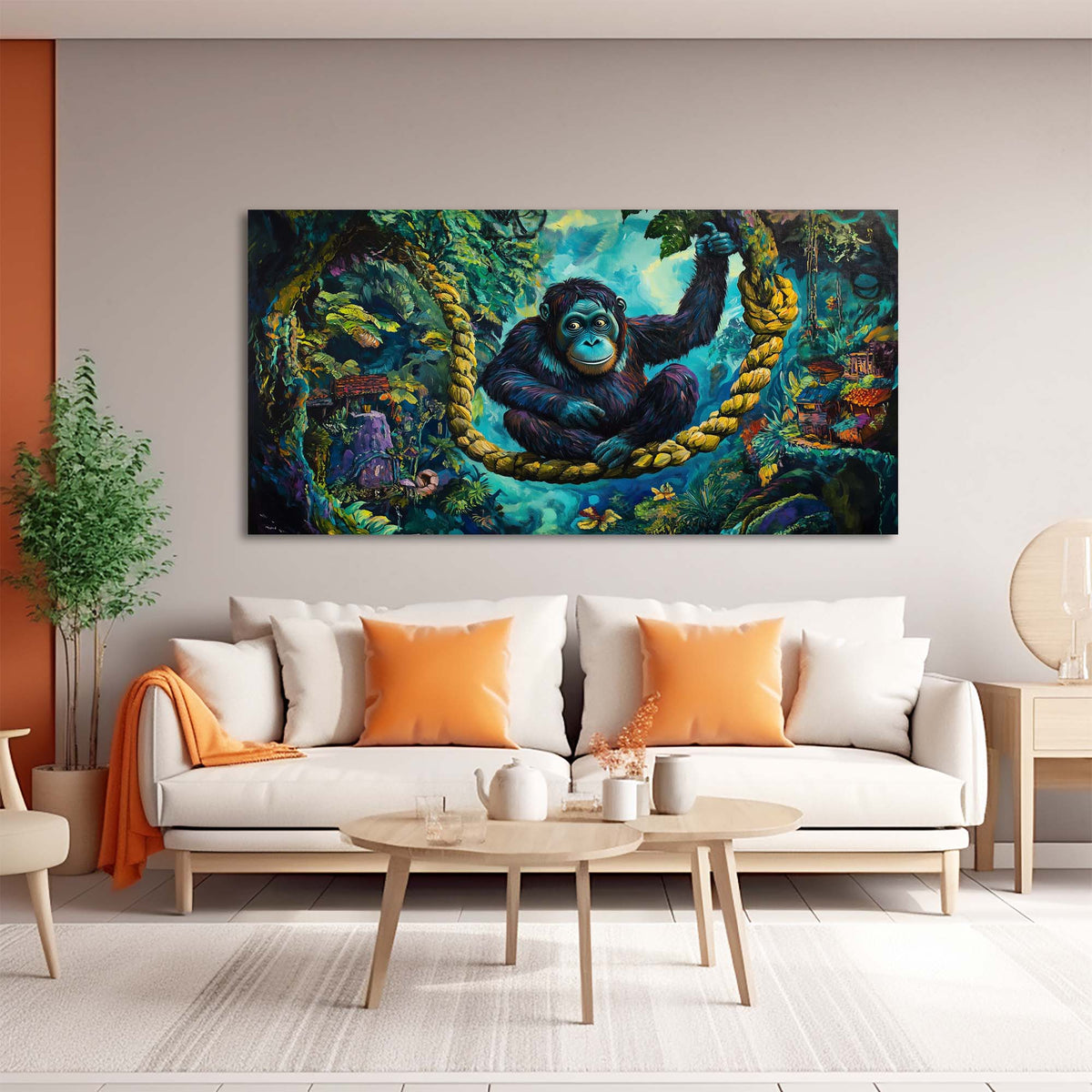 Green Fairytale Wall Art for Living Room Canvas Painting Prints Art Deco Artwork Office Bedroom Decor