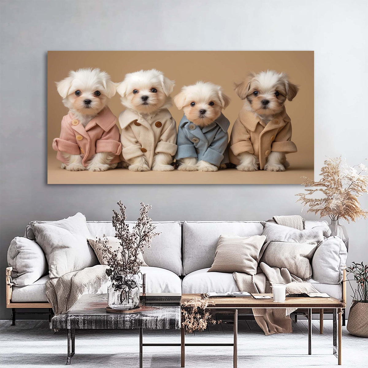 Sky Blue Pretty Animals Wall Art Modern Canvas Painting Prints Artwork Office Hallway Bedroom Living Room Decor