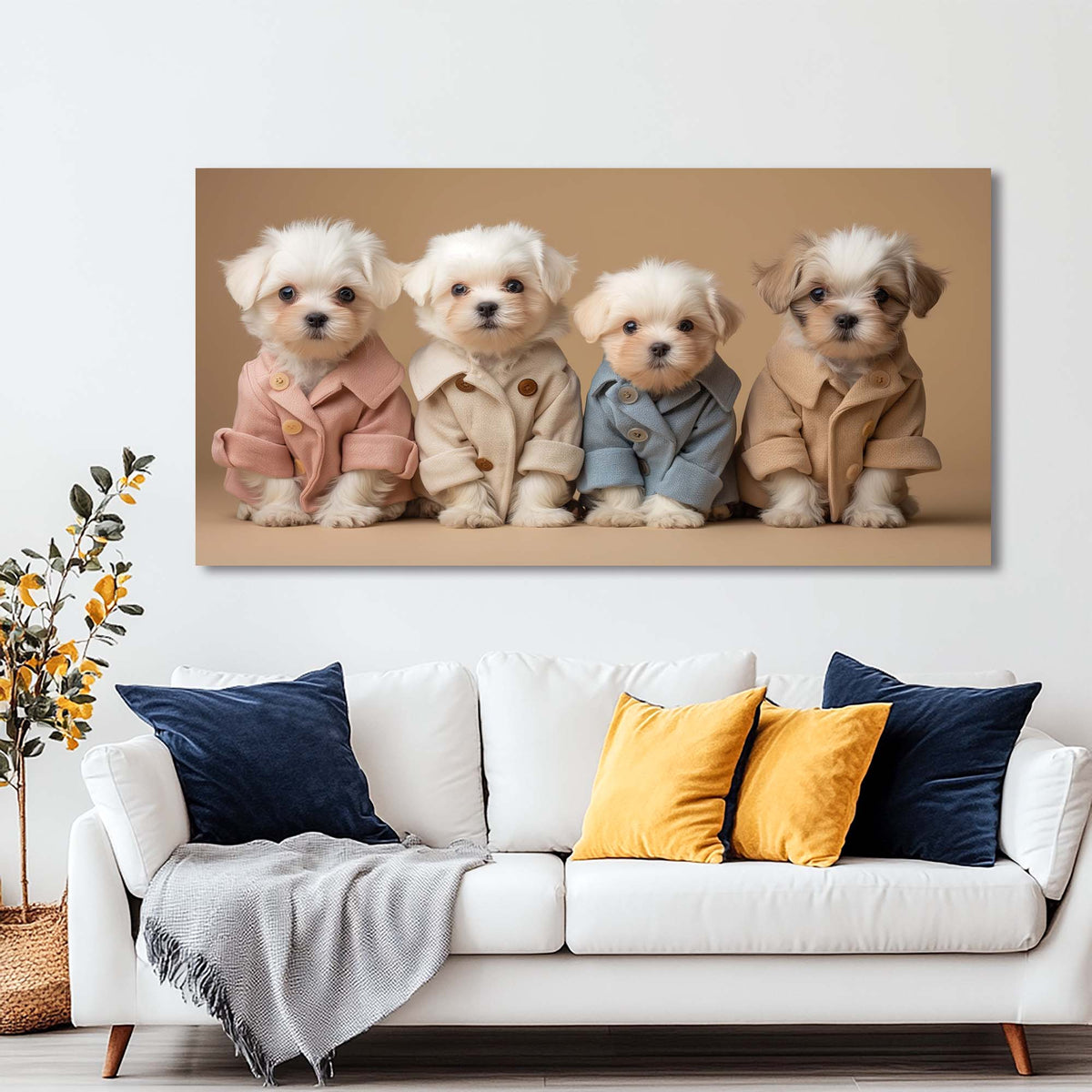 Sky Blue Pretty Animals Wall Art Modern Canvas Painting Prints Artwork Office Hallway Bedroom Living Room Decor