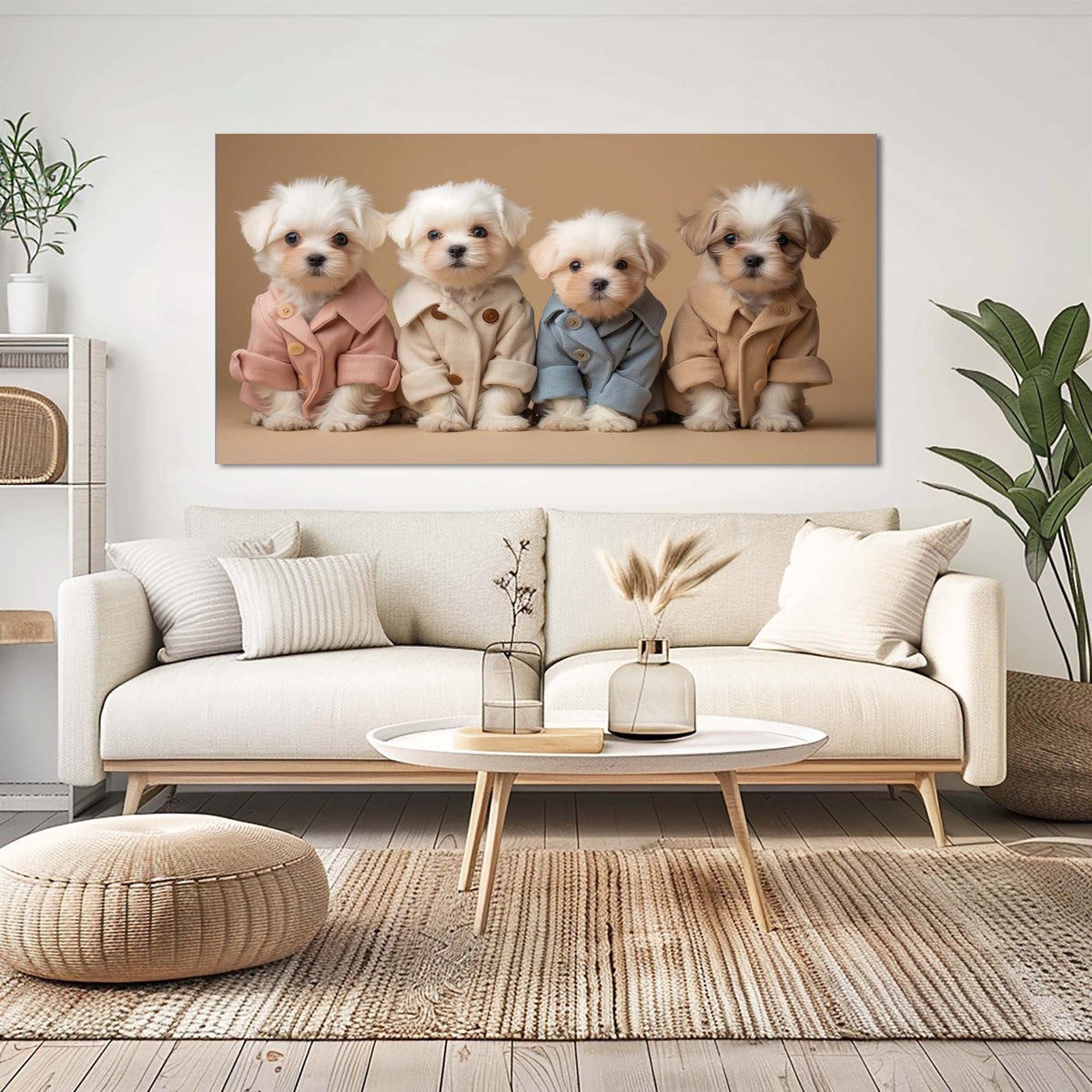 Sky Blue Pretty Animals Wall Art Modern Canvas Painting Prints Artwork Office Hallway Bedroom Living Room Decor