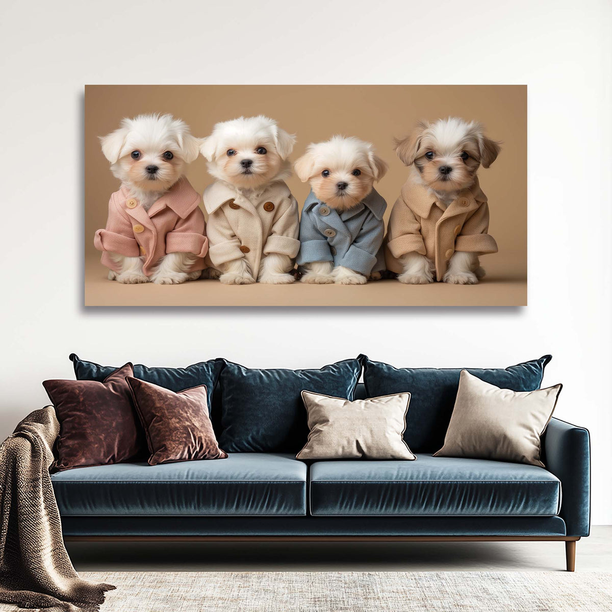 Sky Blue Pretty Animals Wall Art Modern Canvas Painting Prints Artwork Office Hallway Bedroom Living Room Decor