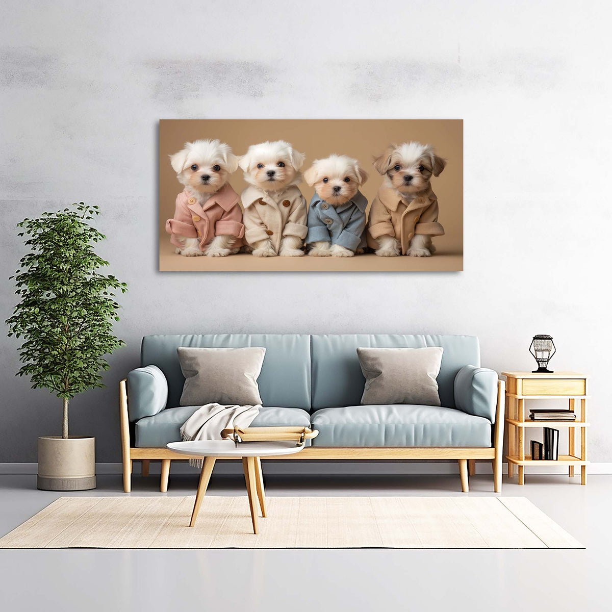 Sky Blue Pretty Animals Wall Art Modern Canvas Painting Prints Artwork Office Hallway Bedroom Living Room Decor