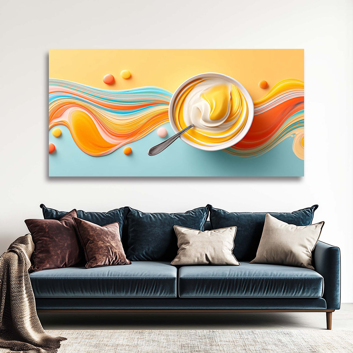 White Pretty Abstract Wall Art Canvas Painting Prints Artwor Office Bedroom Living Room Decor