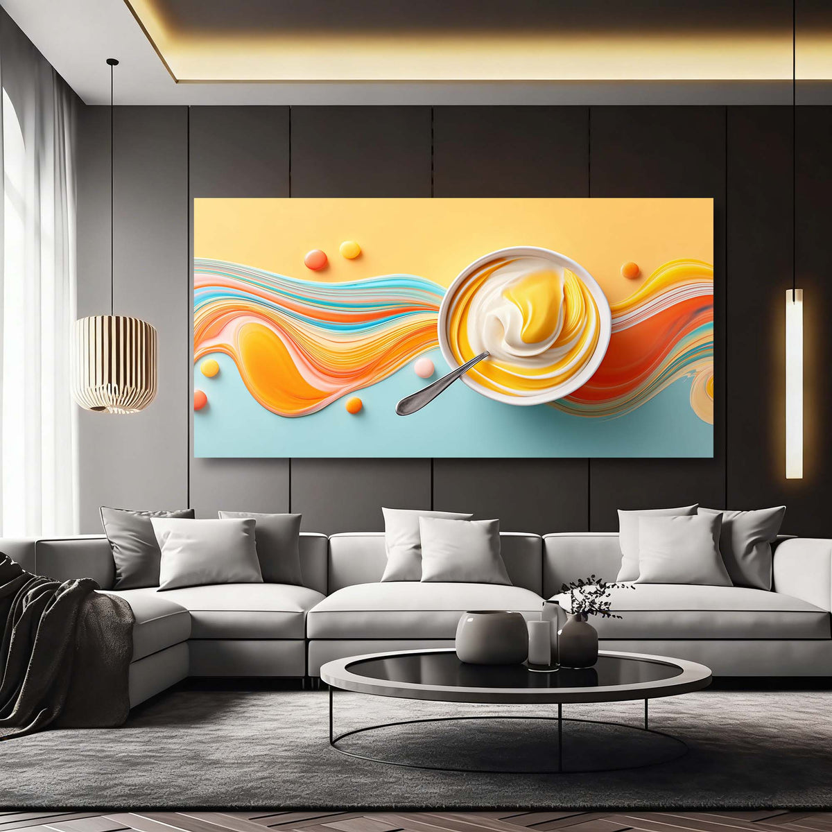 White Pretty Abstract Wall Art Canvas Painting Prints Artwor Office Bedroom Living Room Decor