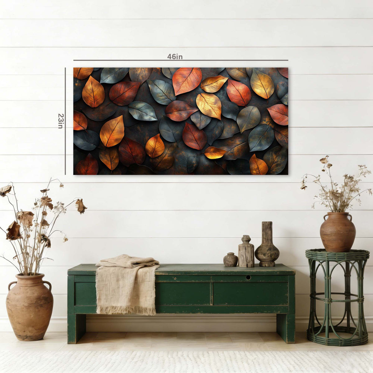 Orange Floral Nature Canvas Wall Art for Living Room Prints Artwork Bedroom Office Decor