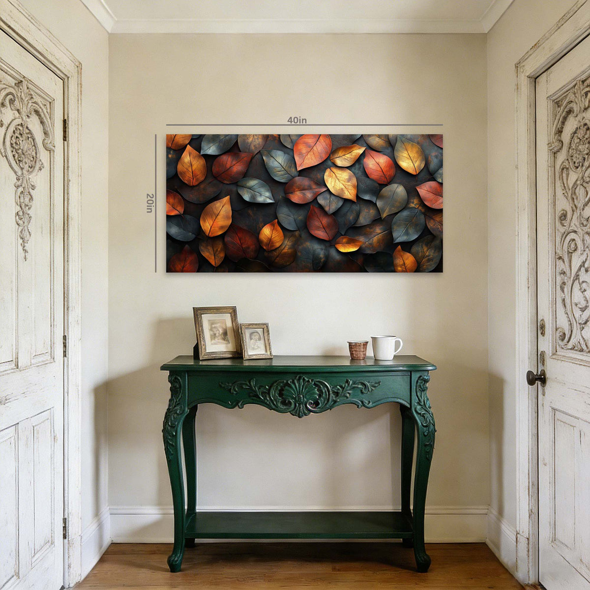 Orange Floral Nature Canvas Wall Art for Living Room Prints Artwork Bedroom Office Decor