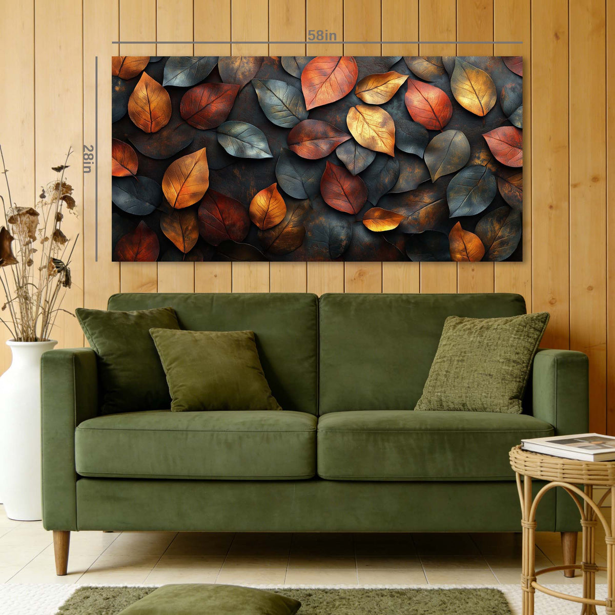 Orange Floral Nature Canvas Wall Art for Living Room Prints Artwork Bedroom Office Decor