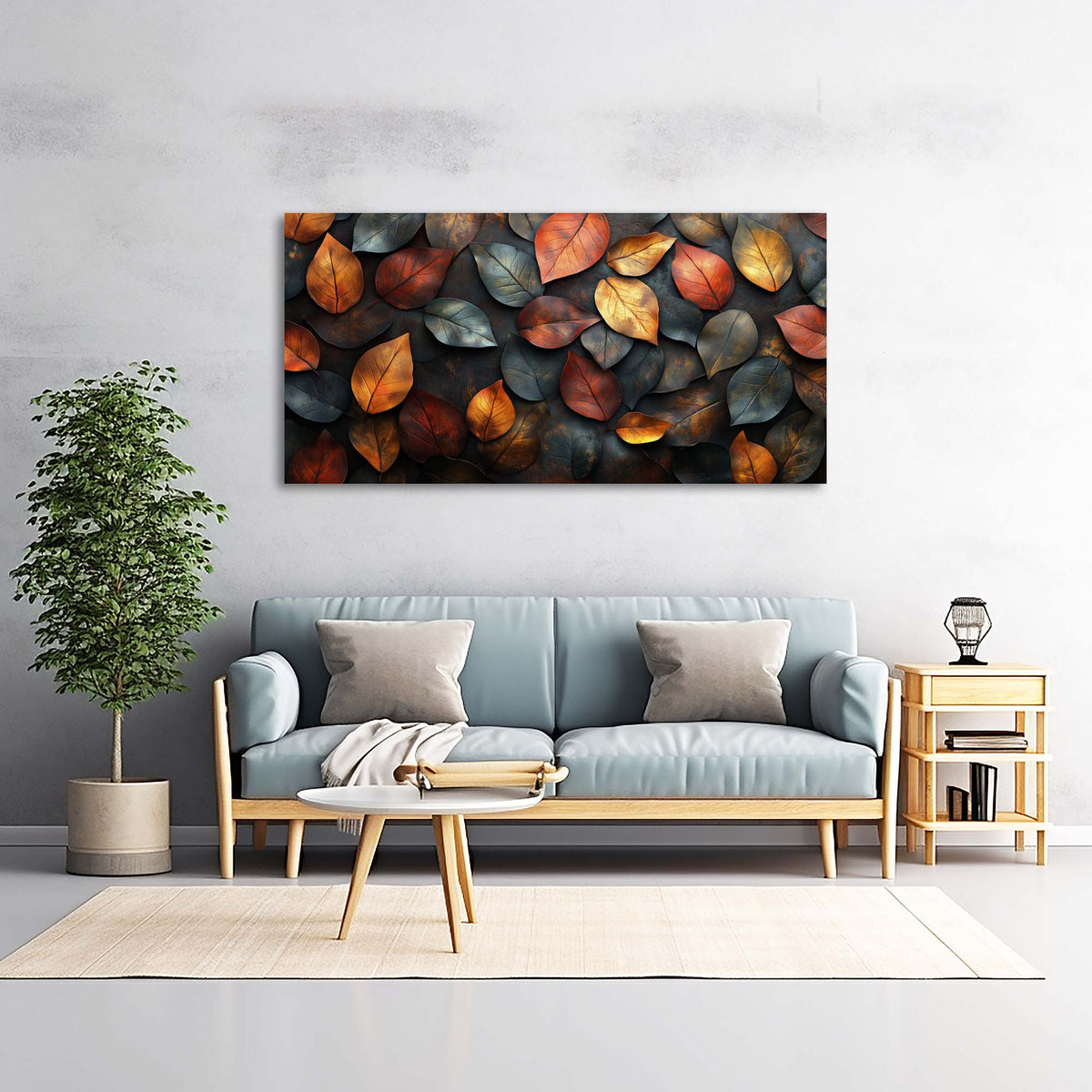 Orange Floral Nature Canvas Wall Art for Living Room Prints Artwork Bedroom Office Decor