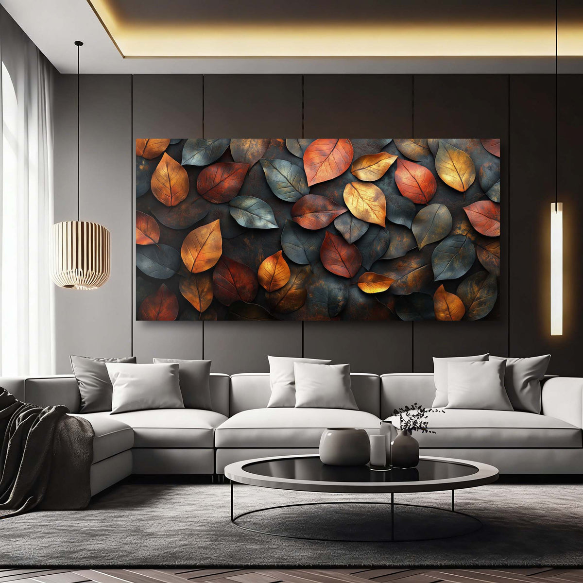 Orange Floral Nature Canvas Wall Art for Living Room Prints Artwork Bedroom Office Decor