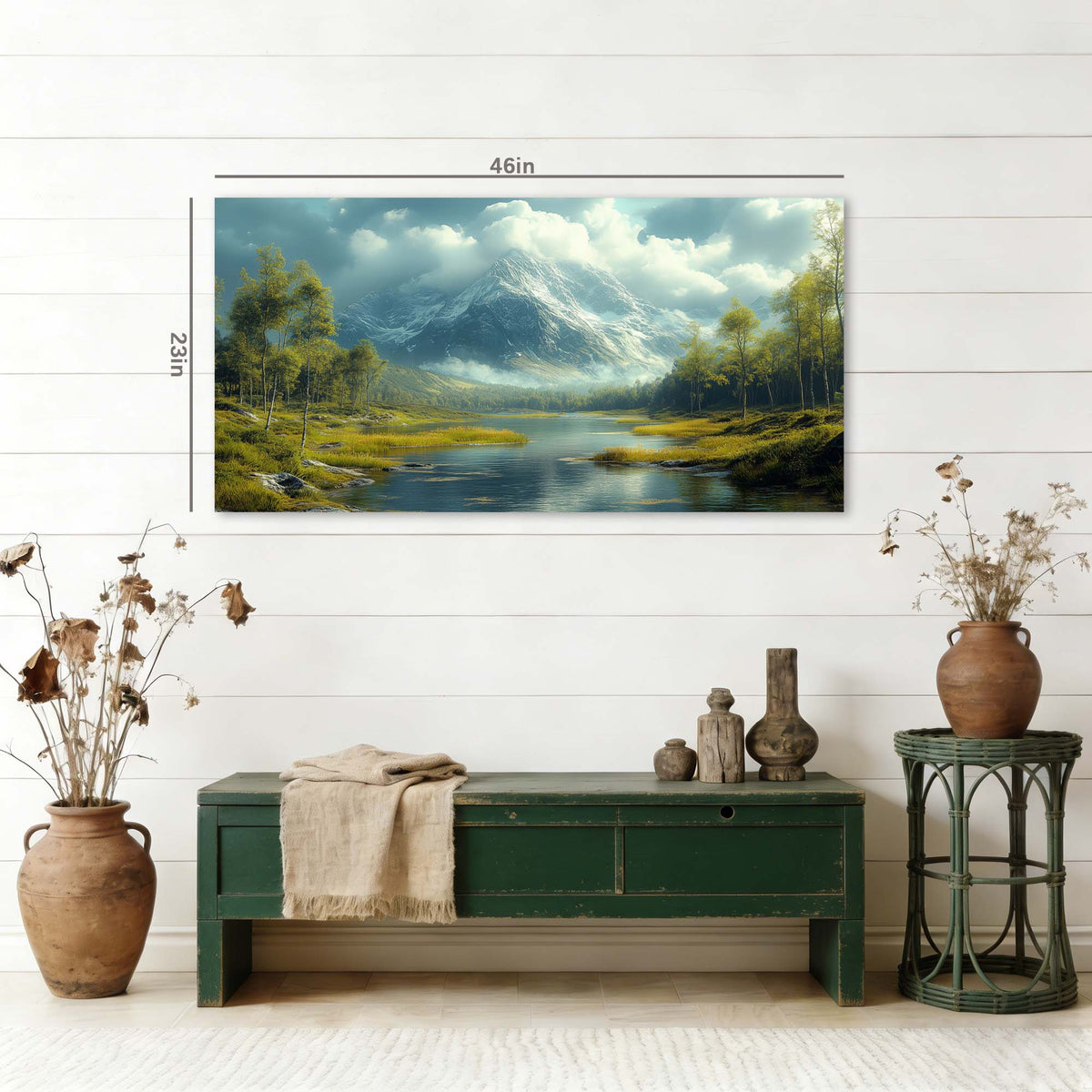 Green Fantasy Nature Wall Art Modern Canvas Painting Prints Artwork Office Hallway Bedroom Living Room Decor