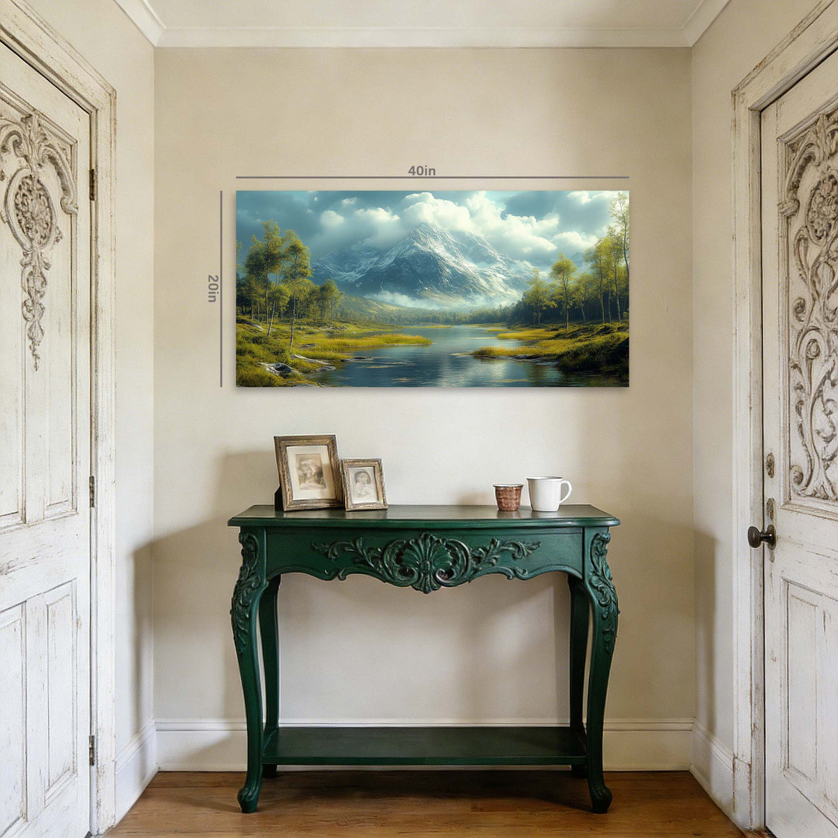 Green Fantasy Nature Wall Art Modern Canvas Painting Prints Artwork Office Hallway Bedroom Living Room Decor